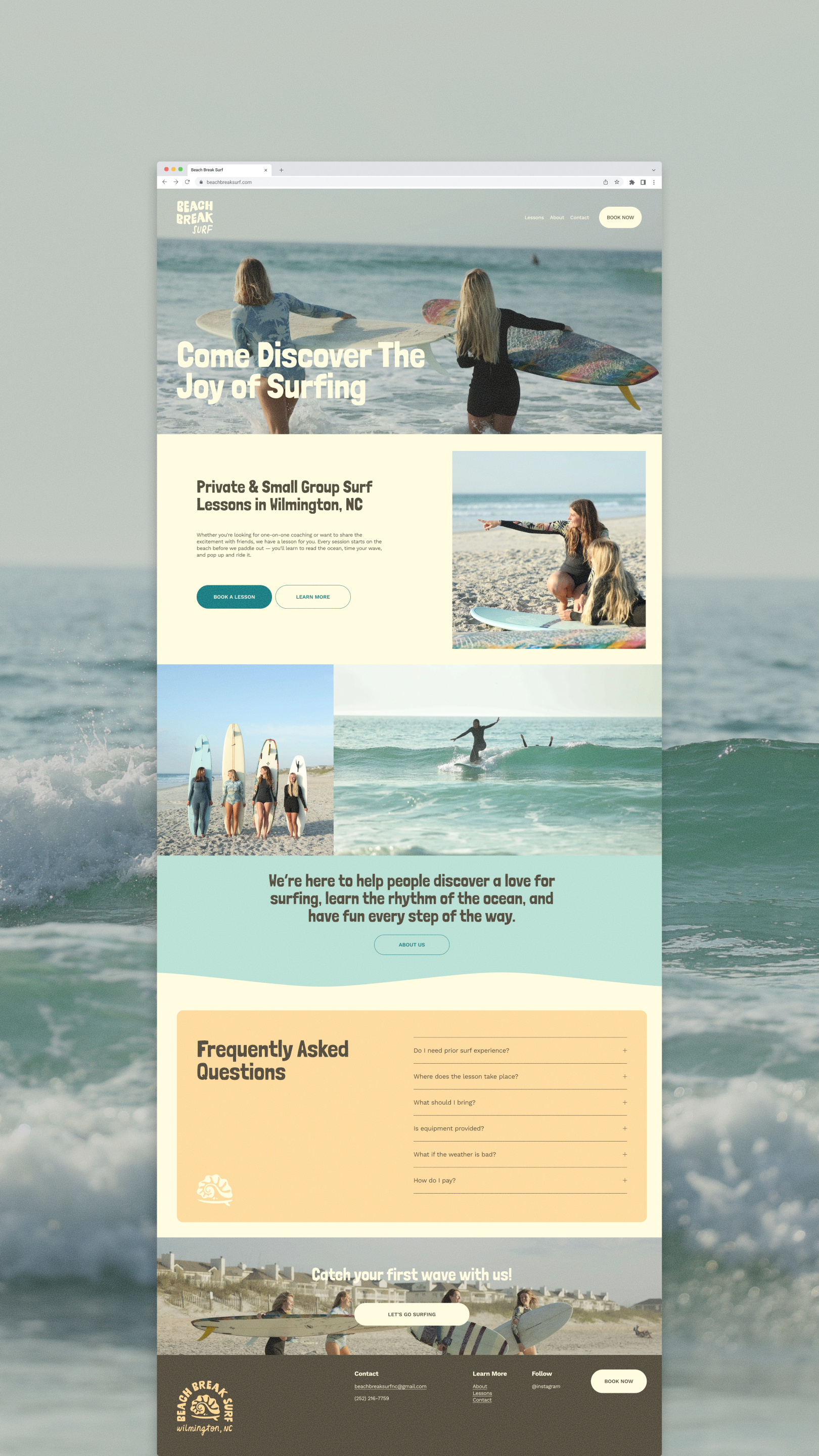 Squarespace website homepage