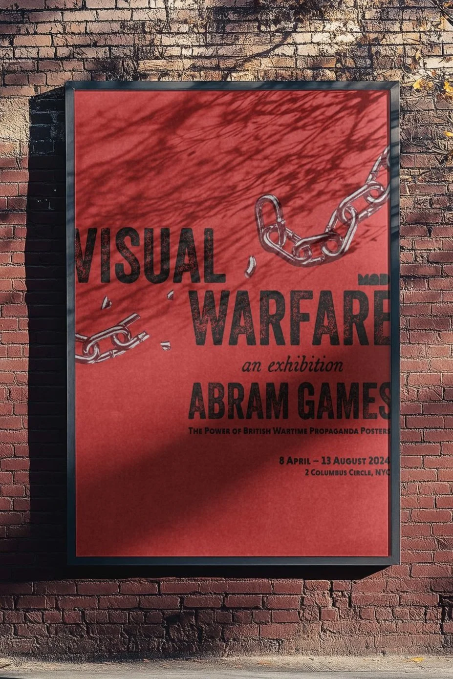 "Visual Warfare" gallery poster for an exhibit on Abram Games at MAD NYC.