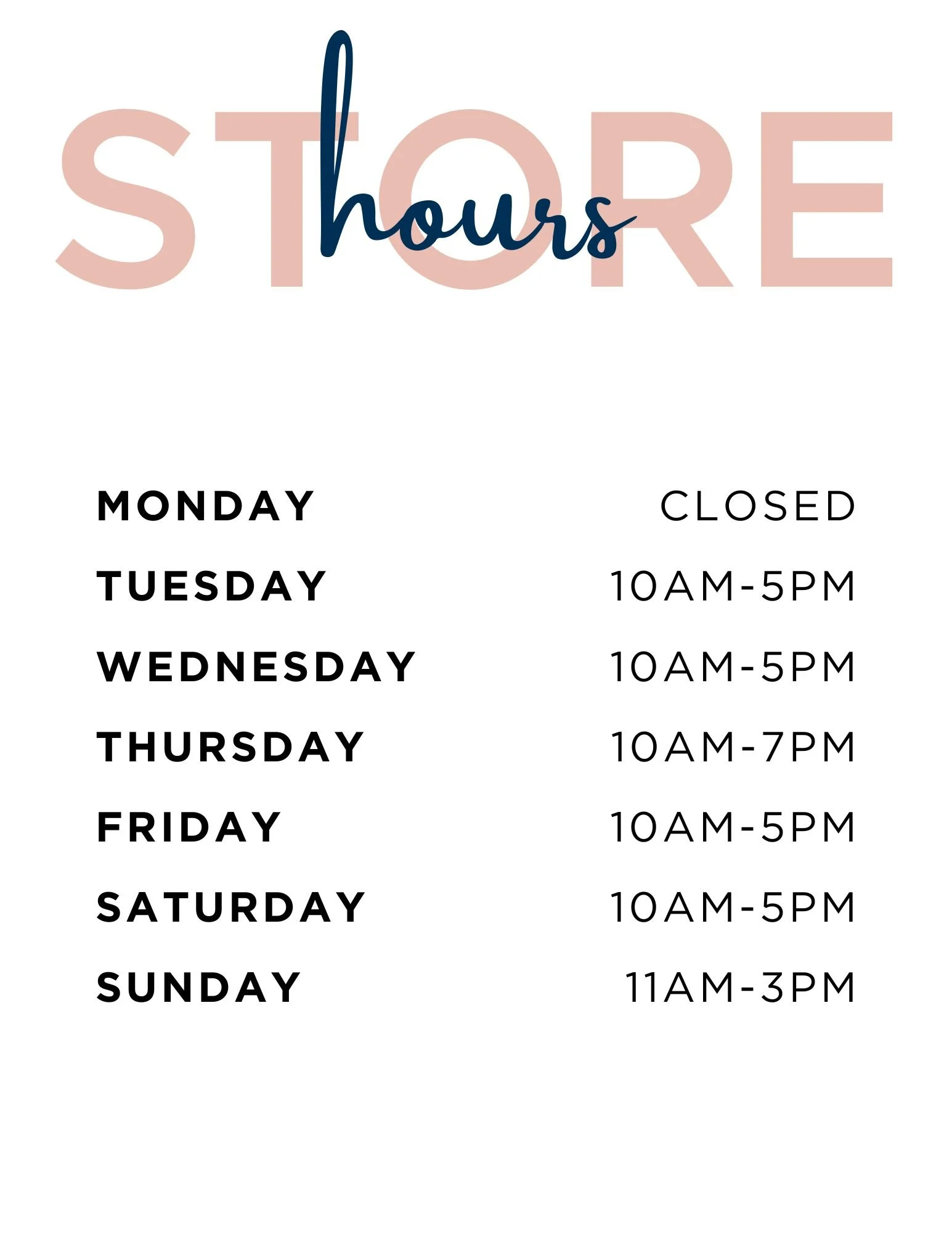 Store Hours Graphic