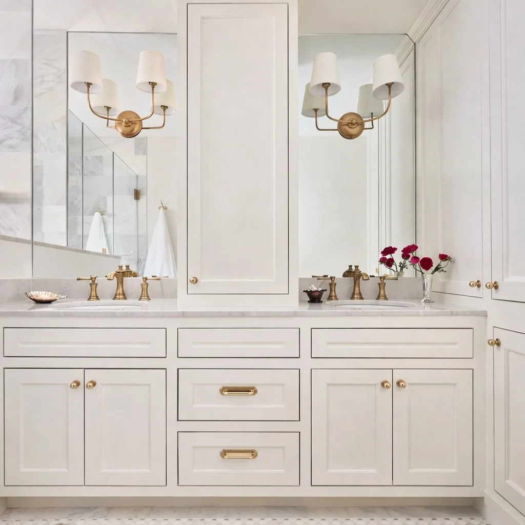Small space, major glow-up ✨

This once-cramped bathroom is now a bright, airy retreat. We opened up the shower with frameless glass, layered in timeless marble, and added warm brass accents for just the right touch of elegance. Proof that even the s