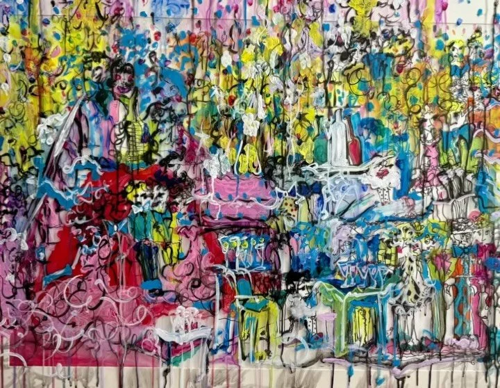 Soir&eacute;e out of A Fitzgerald Fever Dream
SOLD
3x2 ft