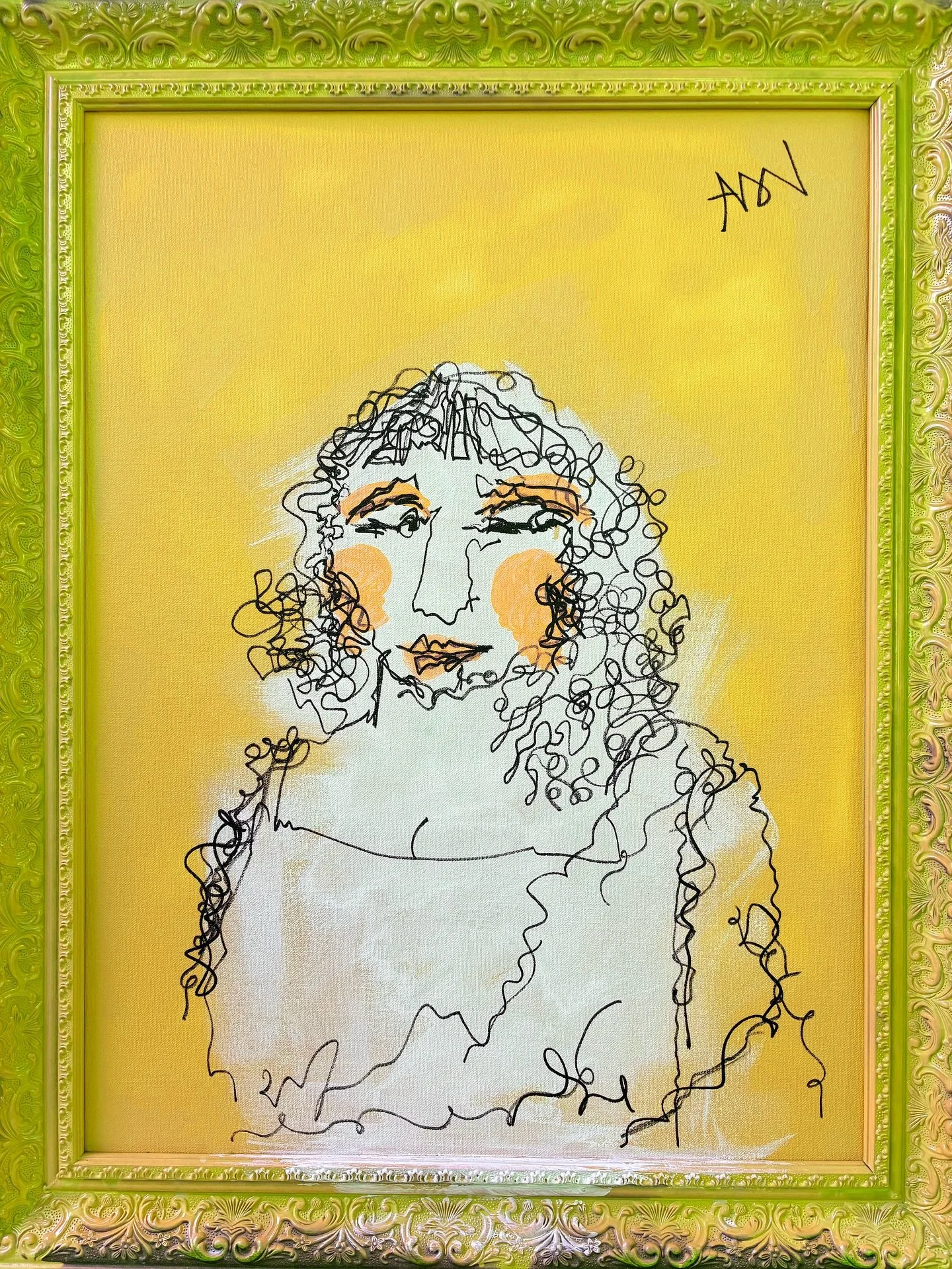 Mother Mona in Yellow, Blue &amp; Green 

she&rsquo;s seen it all, she knows it all #HeistAtTheLouvre #AskHerSheWillTellYou