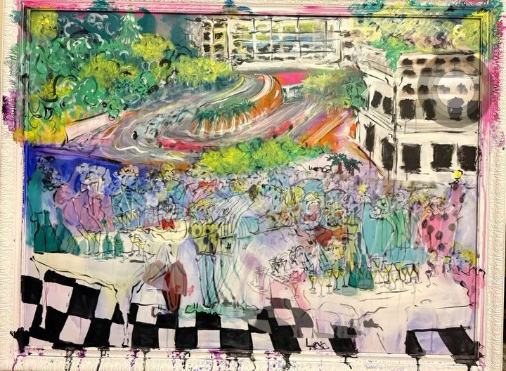 The Soir&eacute;e Continues: At The Grand Prix
3x4 ft 
client commission (&amp; quite literally her third)
