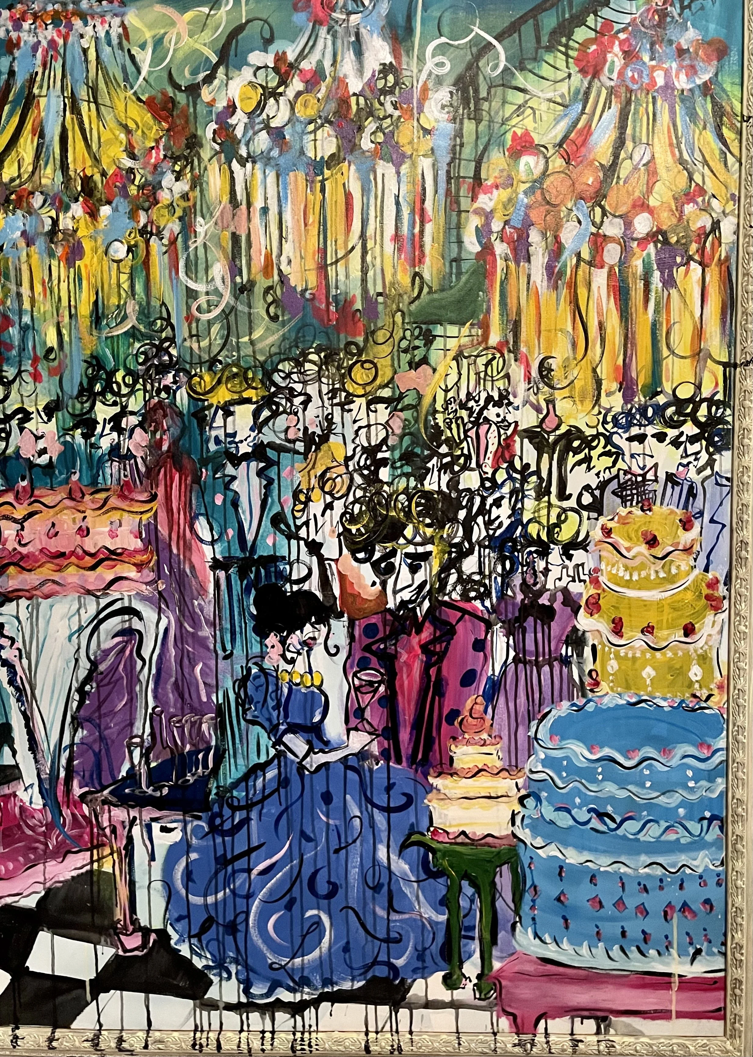 Let Them Eat Cake II! / 3 by 4 feet / acrylic on canvas and wooden frame / private commission