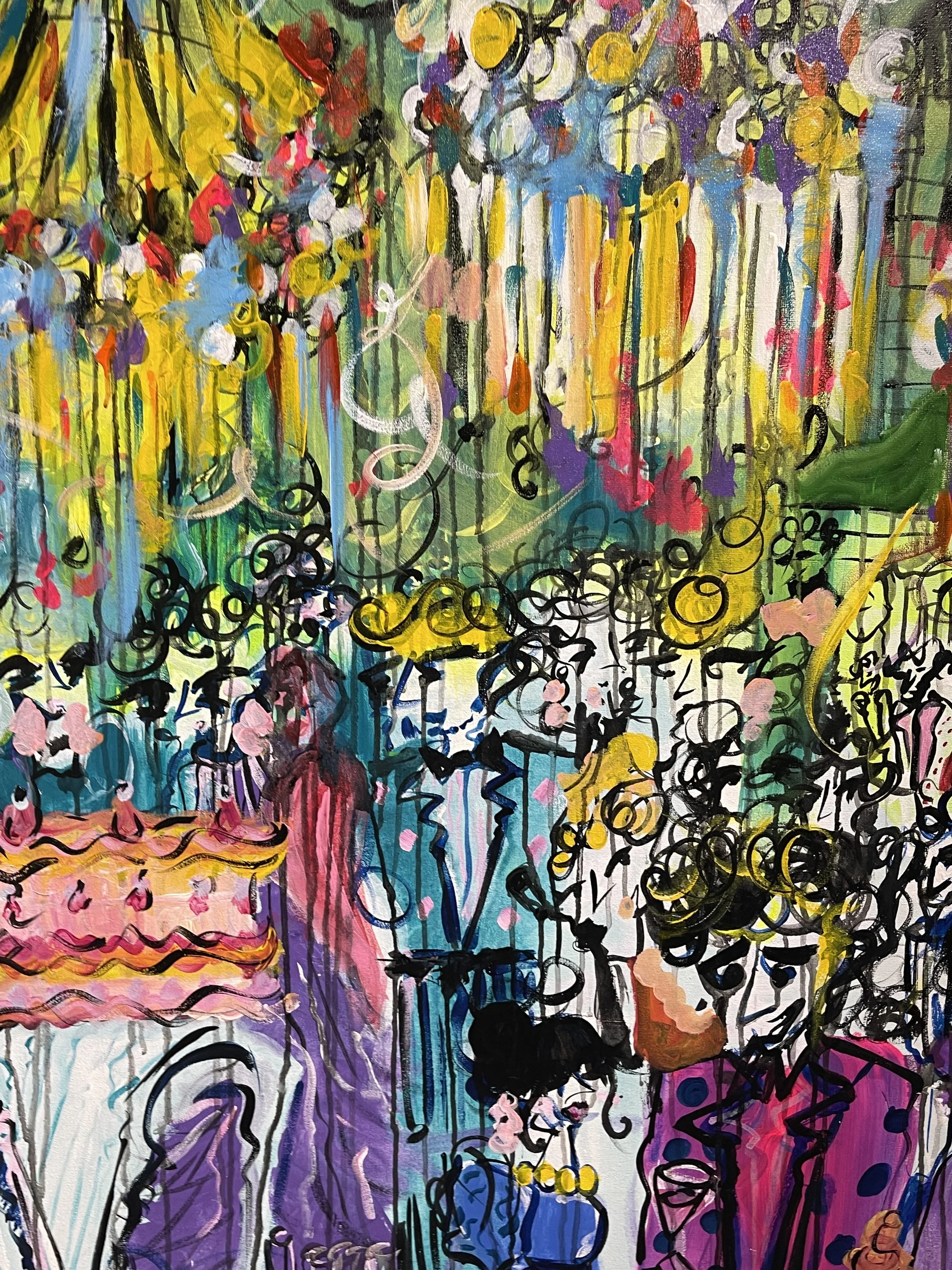 Let Them Eat Cake II! / 3 by 4 feet / acrylic on canvas and wooden frame / private commission