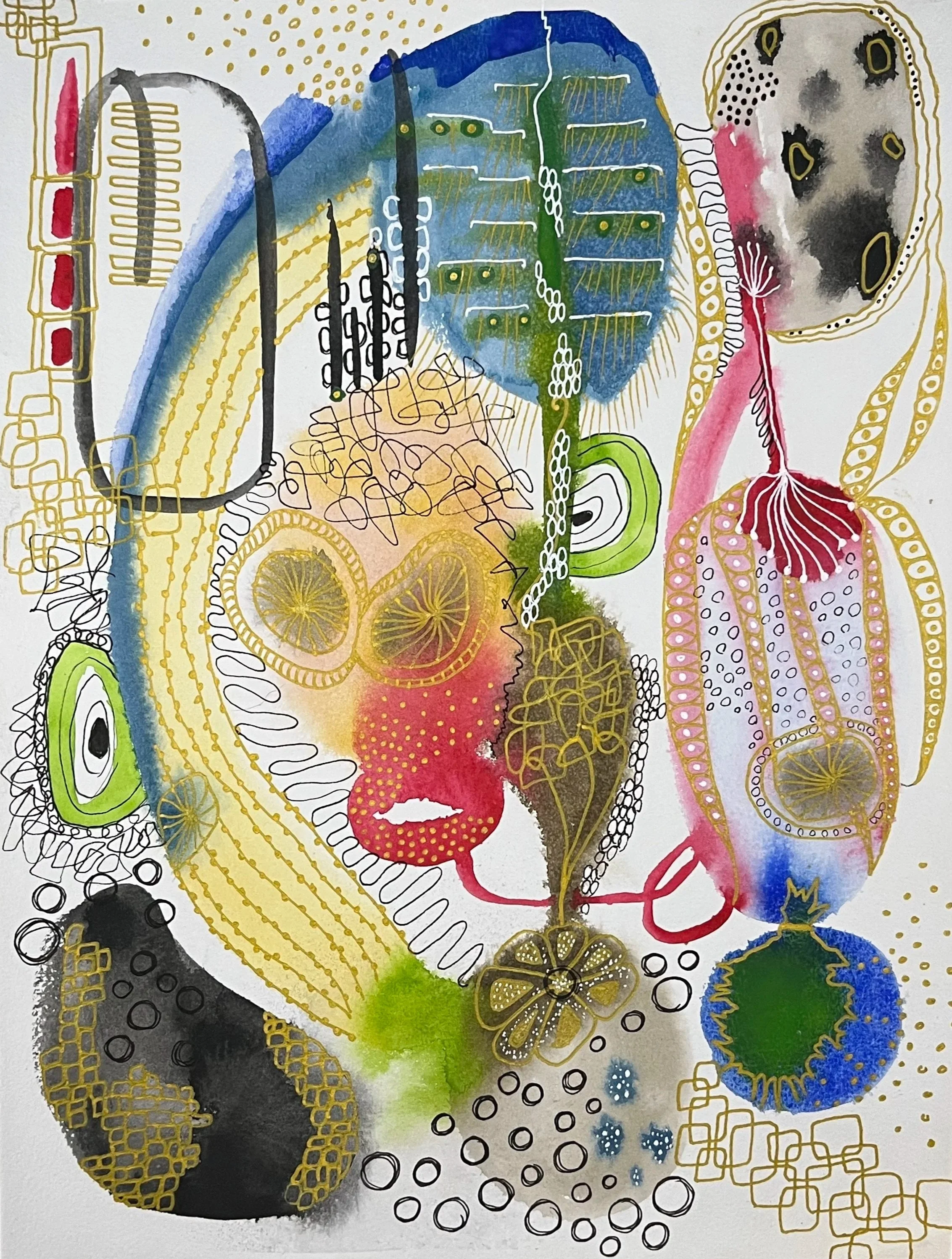 Monkeying Around. 8"x10". Watercolor and ink.