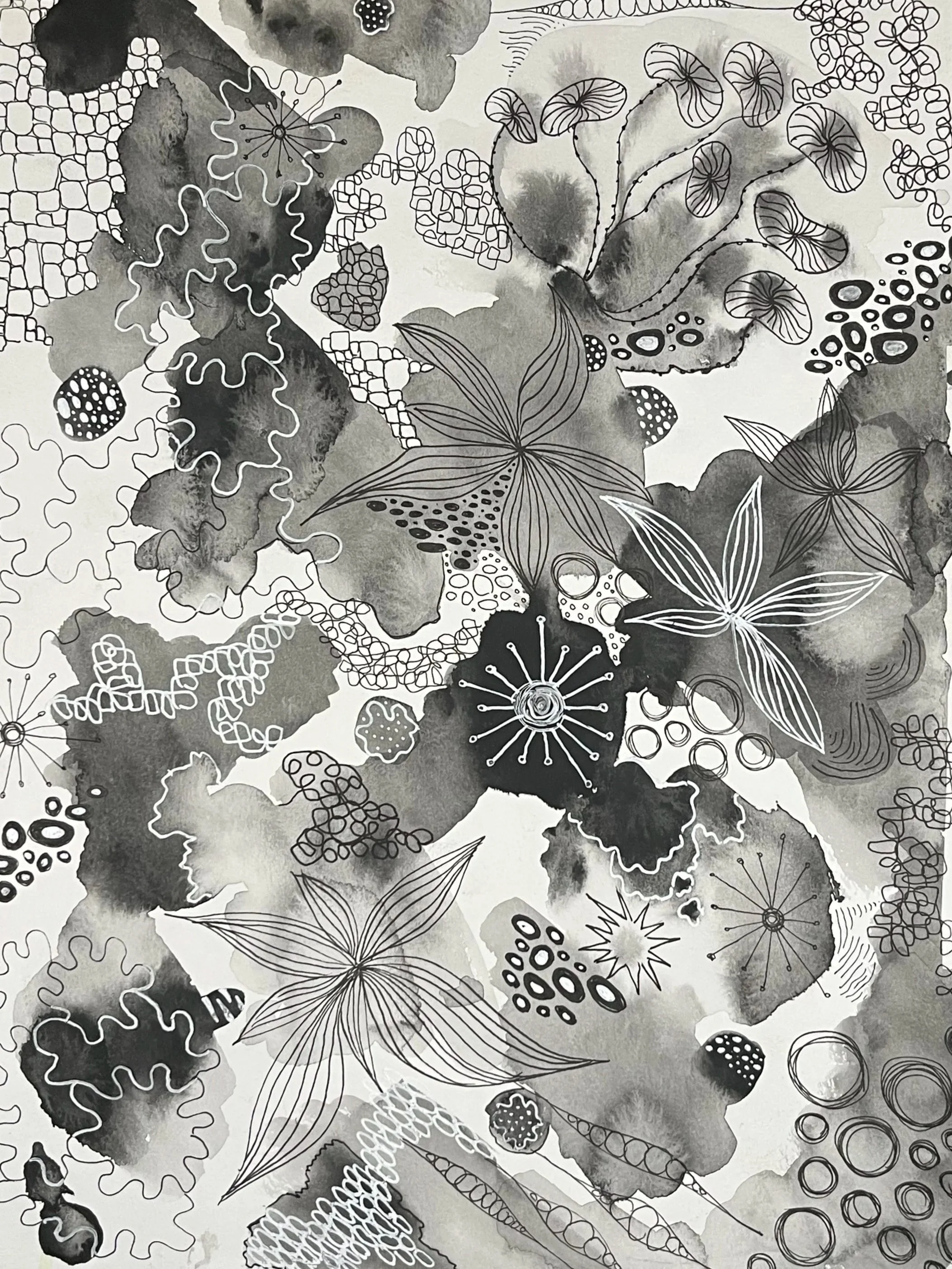 Partly Cloudy. 8"x10". Watercolor and ink.