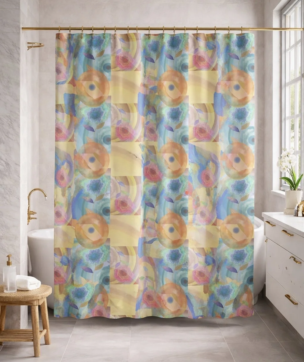 Small Bathroom Decor Ideas Using Artistic Shower Curtains