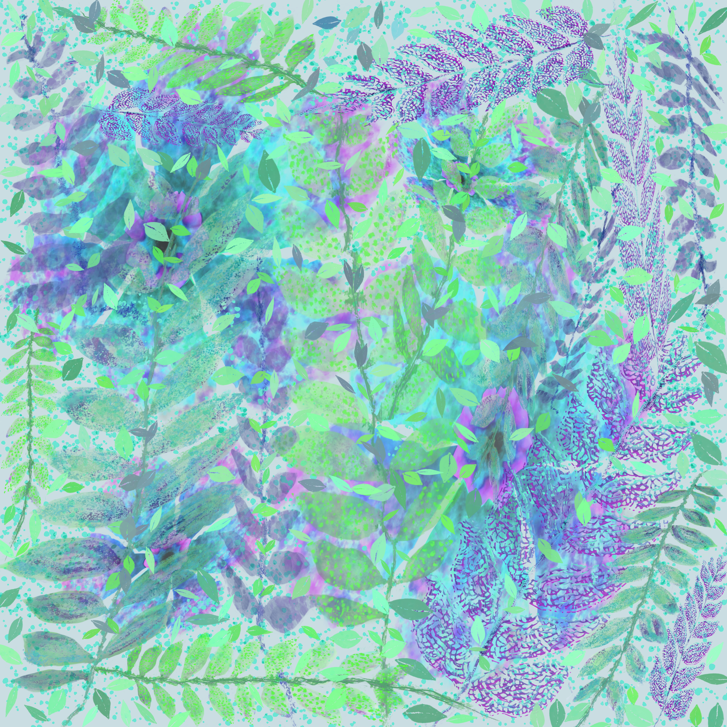 Green and Purple Leaf  Rain