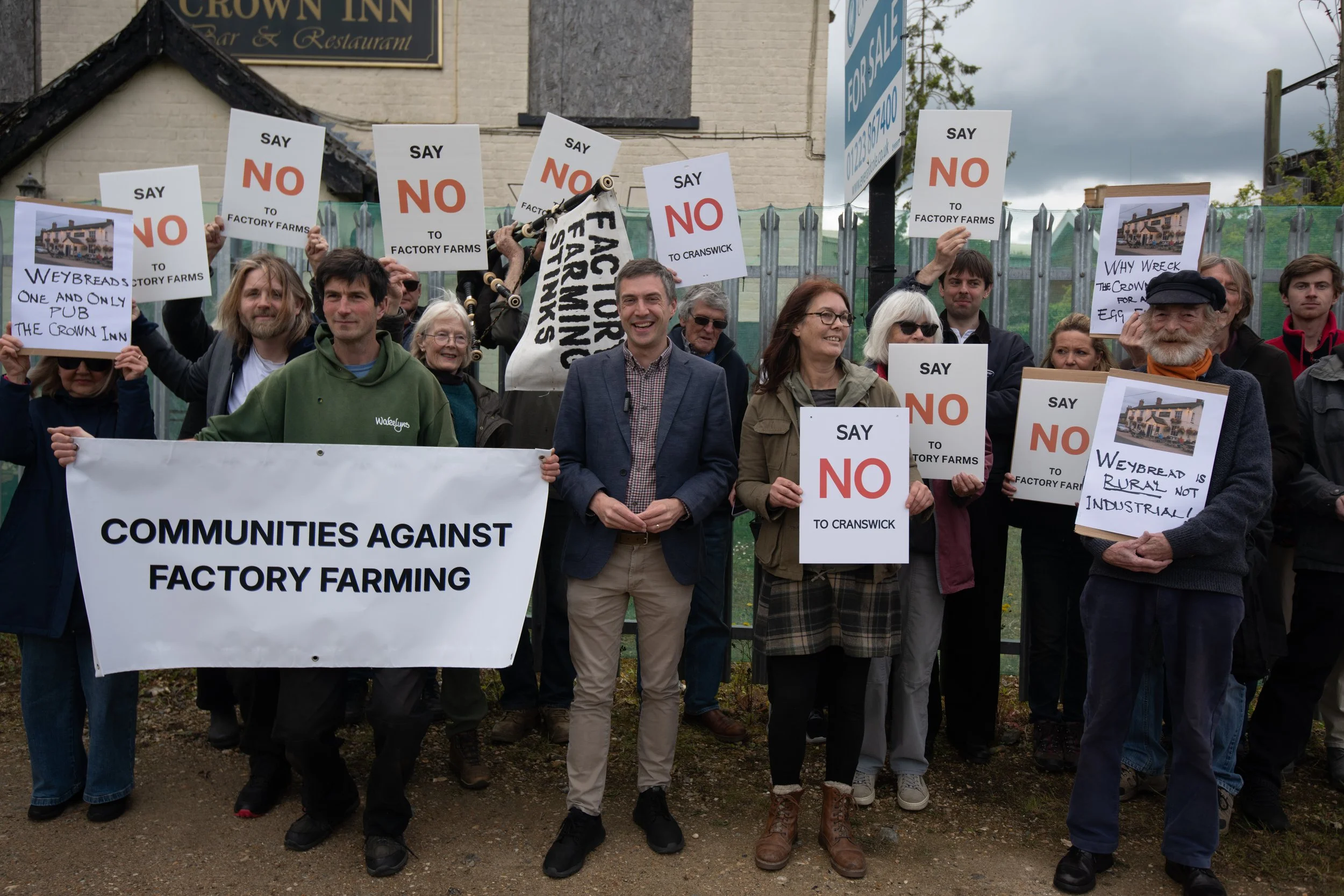 Locals Protest Against Cranswick Factory Farm Poultry Incubator in Weybread