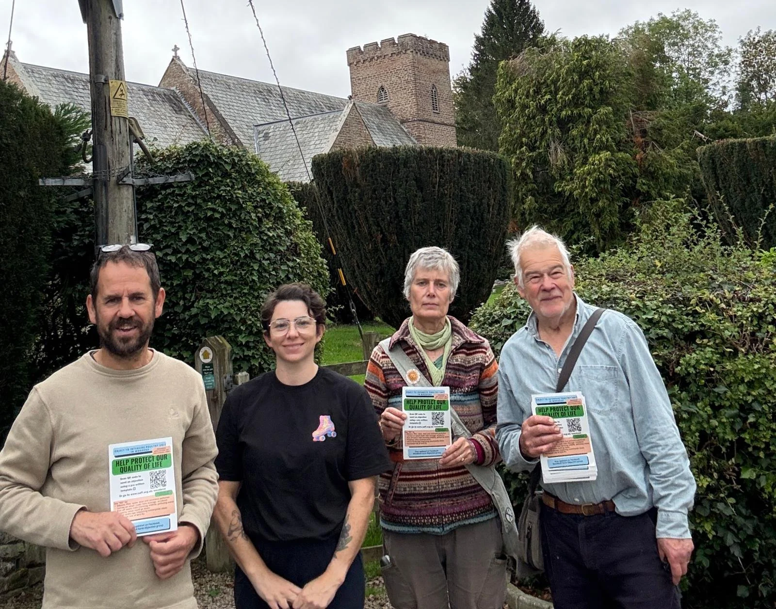 Local residents in Herefordshire campaigning against Woodend Farm. 