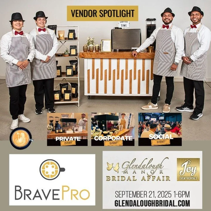🎟 REGISTER FREE NOW &rarr; GlendaloughBridal.com
🔥 Vendor Spotlight: Brave Pro USA &ndash; &ndash; Turning Every Event Into A Coffee Experience ☕✨
📍 Come visit them at Booth Space #24

Hey friends! If you love high-quality coffee and want to add a
