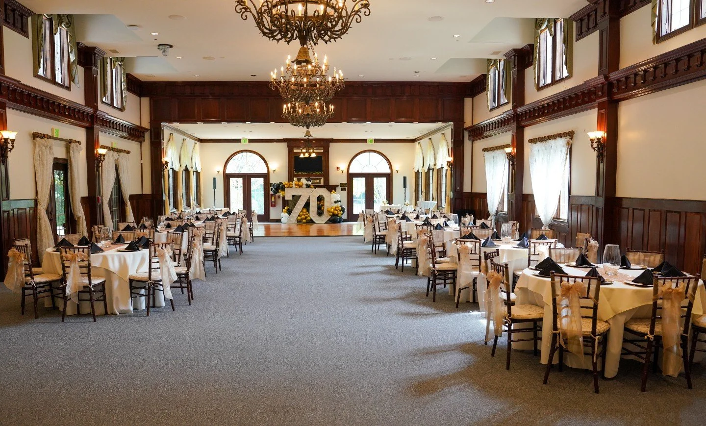 Set for a 70th, ready for anything.
Original woodwork, vaulted ceilings, and a chandelier that does most of the work. ✨🏰

#GlendaloughManor #TyroneGA #AtlantaEvents #AtlantaEventVenue #ATLVenue #GeorgiaWeddings #WeddingVenue #HistoricVenue #Mileston