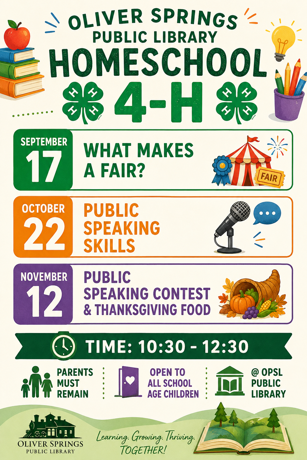 Blue Skies Homeschool Co-op  4-H Public Speaking Skills 