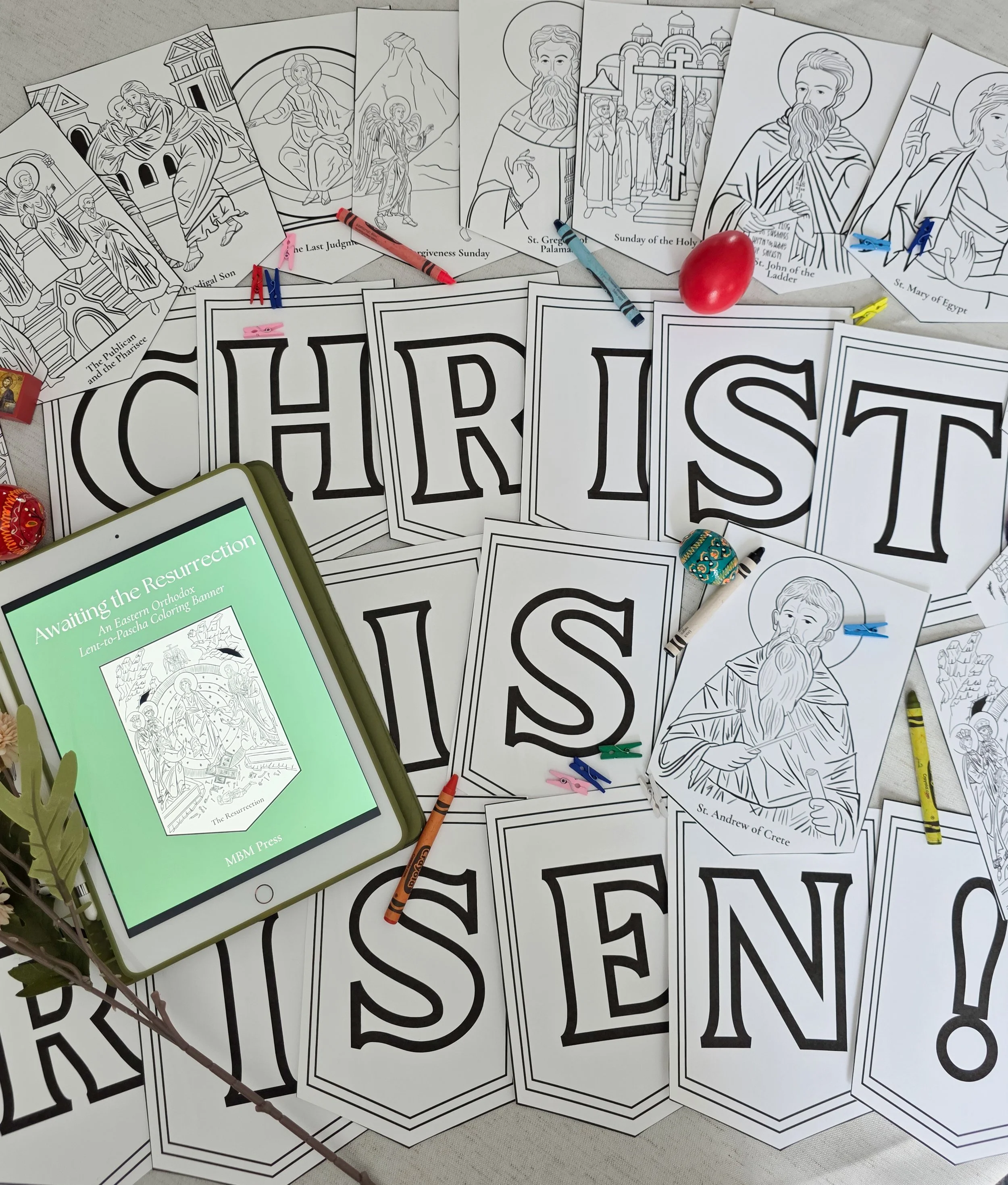 Awaiting the Resurrection Coloring Banner