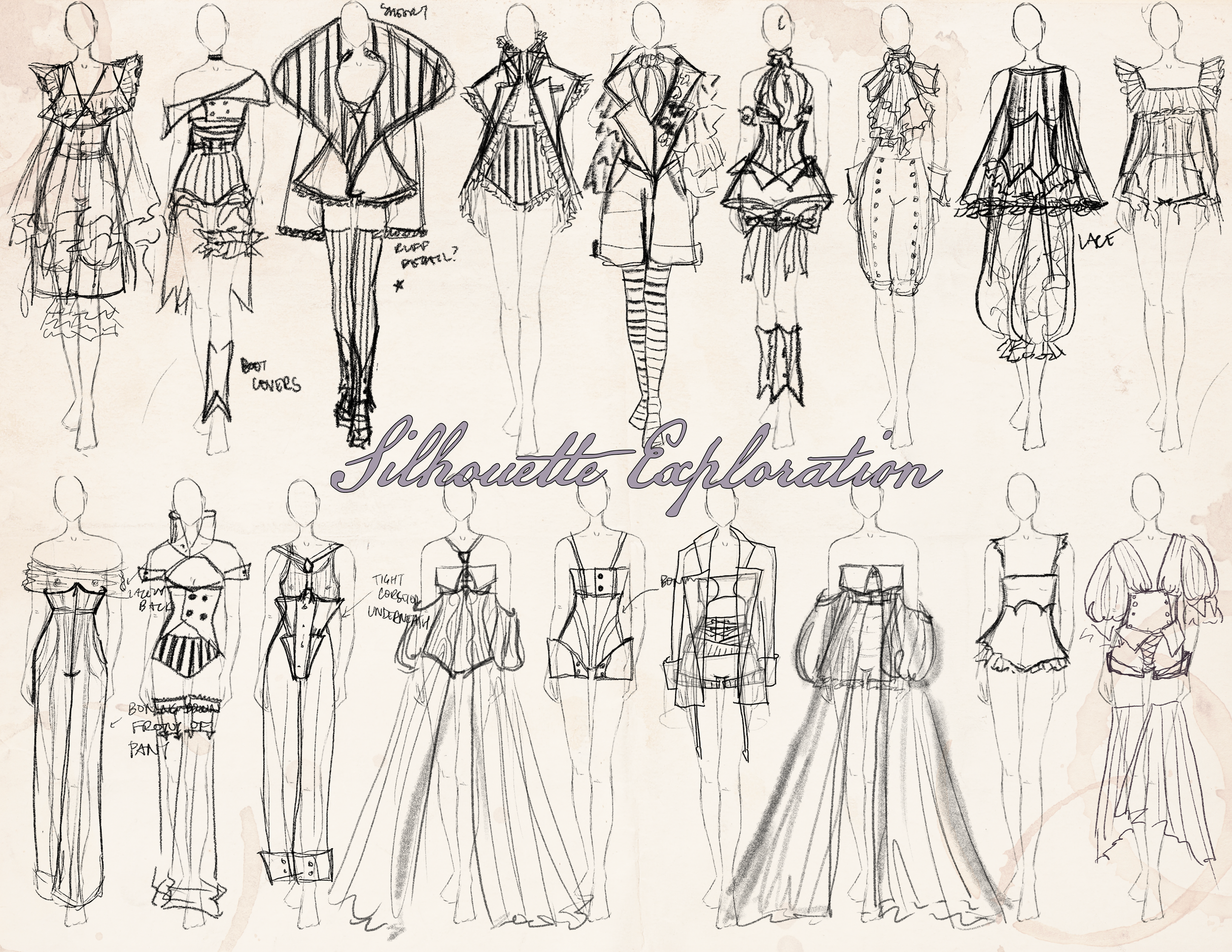 Silhouette Exploration Sketches