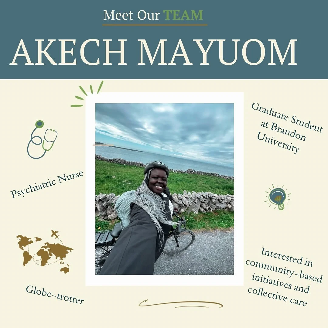 Meet Akech Mayuom, BA, BScPN, RPN (she/her)! Akech is a research assistant at The Story Grounds and is a Registered Psychiatric Nurse working in community mental health in northern Manitoba.

Currently pursuing her Master&rsquo;s at Brandon Universit