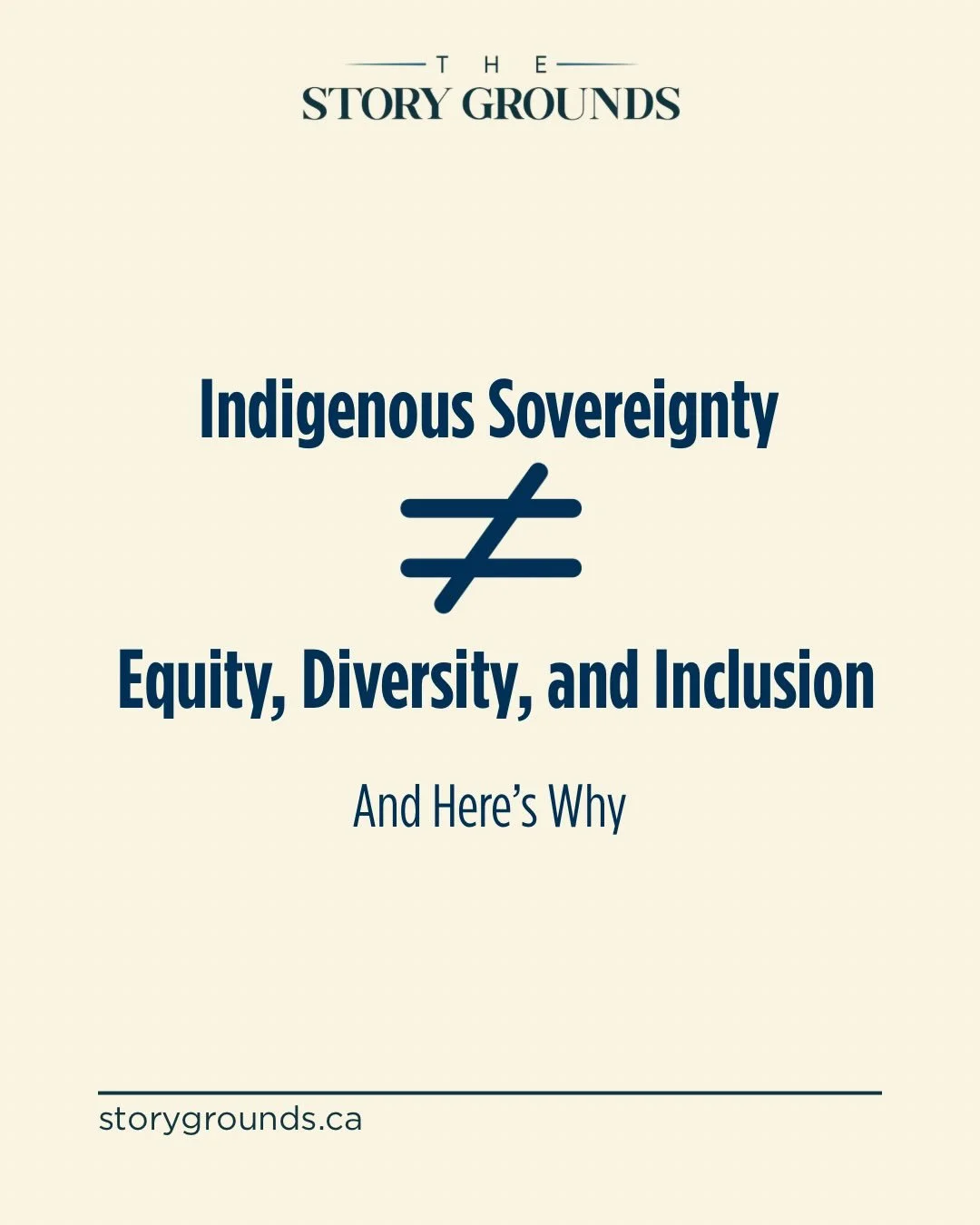 Indigenous Sovereignty is not EDI.

Confusing the two diminishes the inherent rights of Indigenous Peoples to self-determination and self-governance. Sovereignty is not about being &ldquo;included&rdquo; in a colonial system&hellip;it is about Indige