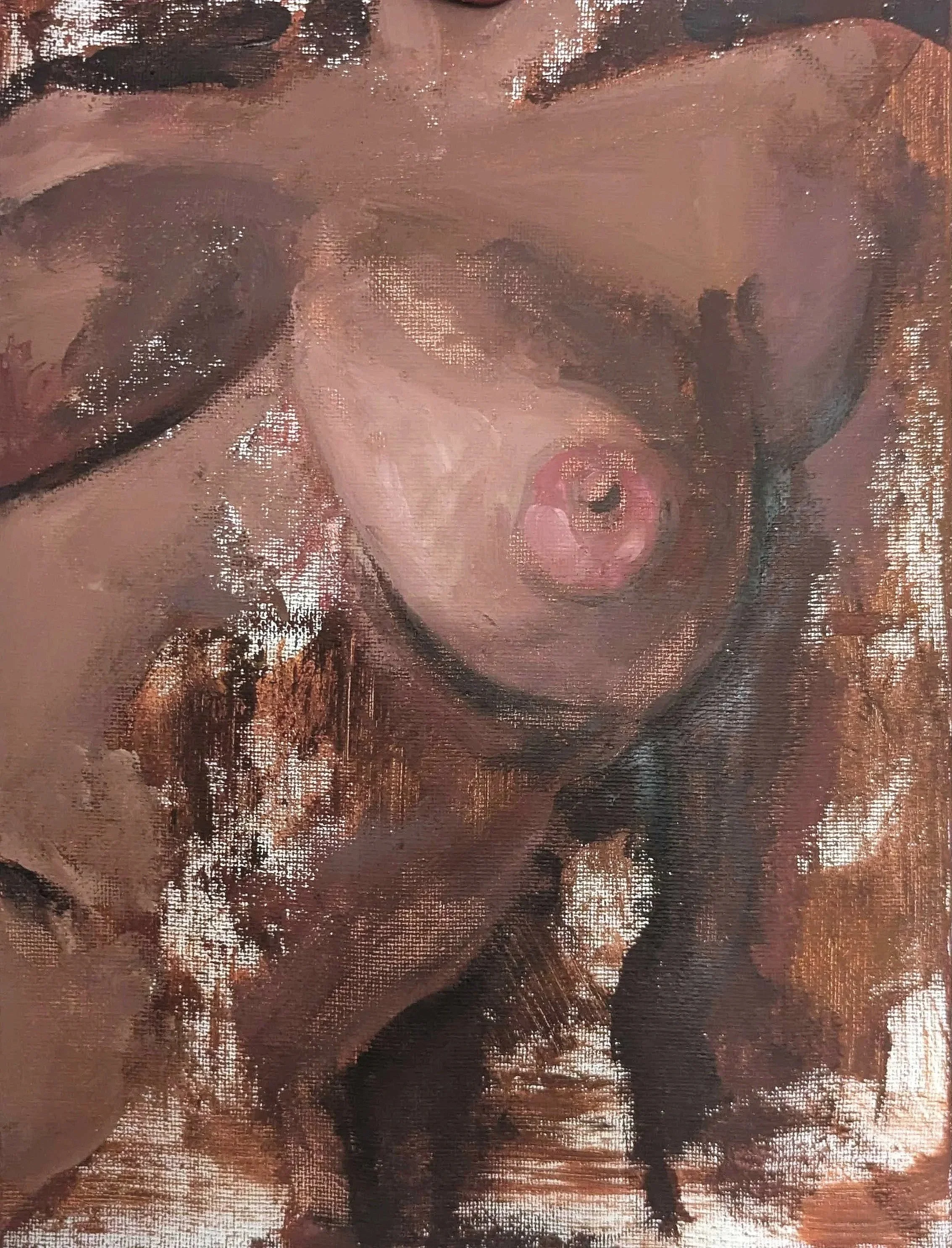 Flesh #1, 2026 . Acrylic on canvas - 9.1 x 12in. Available
