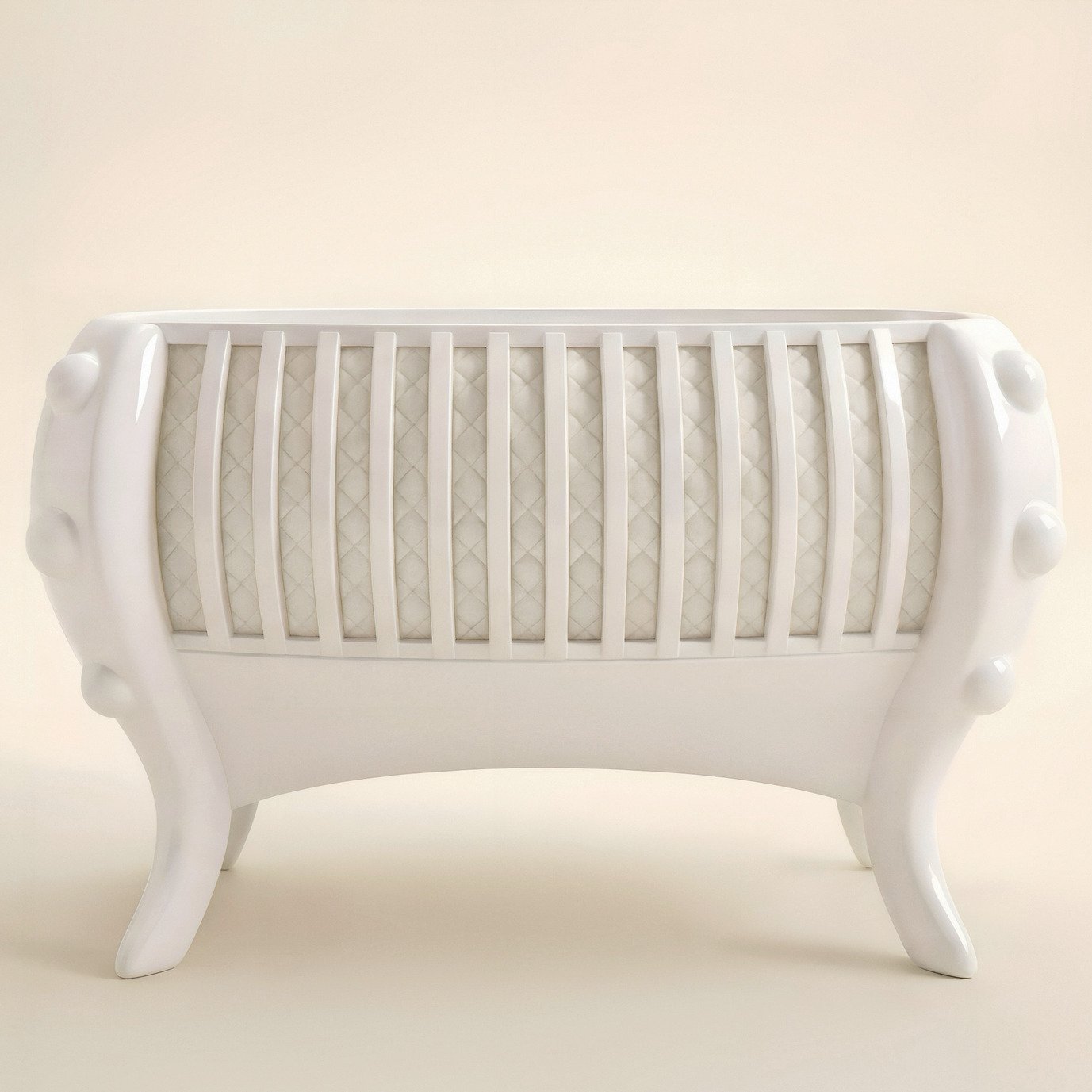 SUOMMO La Perla Crib, luxury baby crib in White Edition.