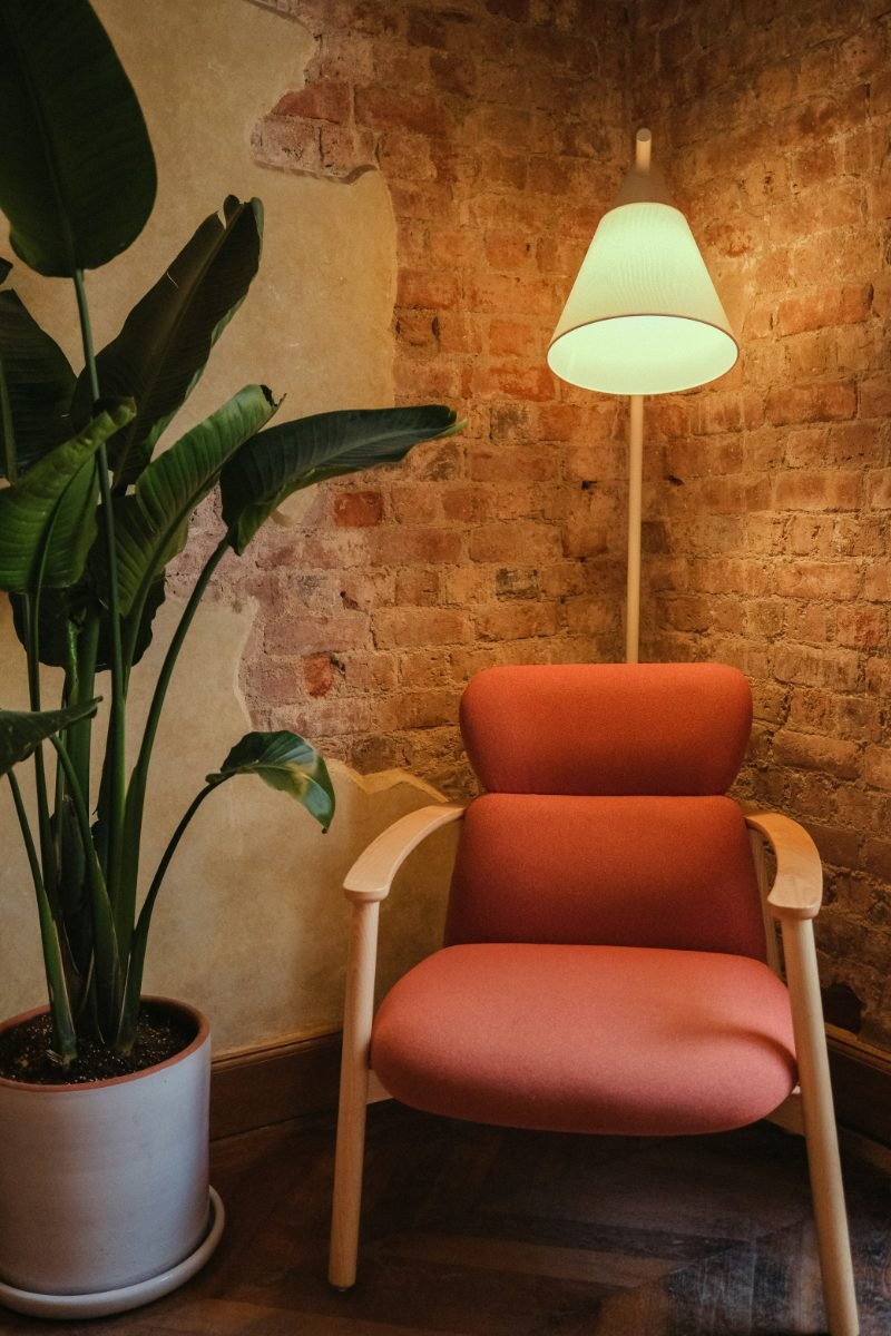 Cozy therapy practice interior.