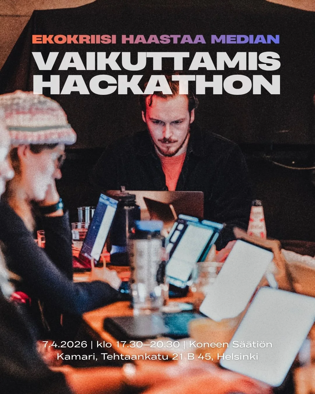 Ekokriisi haastaa median -aihe saa jatkoa! 🔥Muutoskollektiivi j&auml;rjest&auml;&auml; yhteisty&ouml;ss&auml; HELSUS:n Media planetaarisilla rajoilla hankkeen kanssa vaikuttamishackathonin, jossa medioille l&auml;hetet&auml;&auml;n palautetta ja n&a