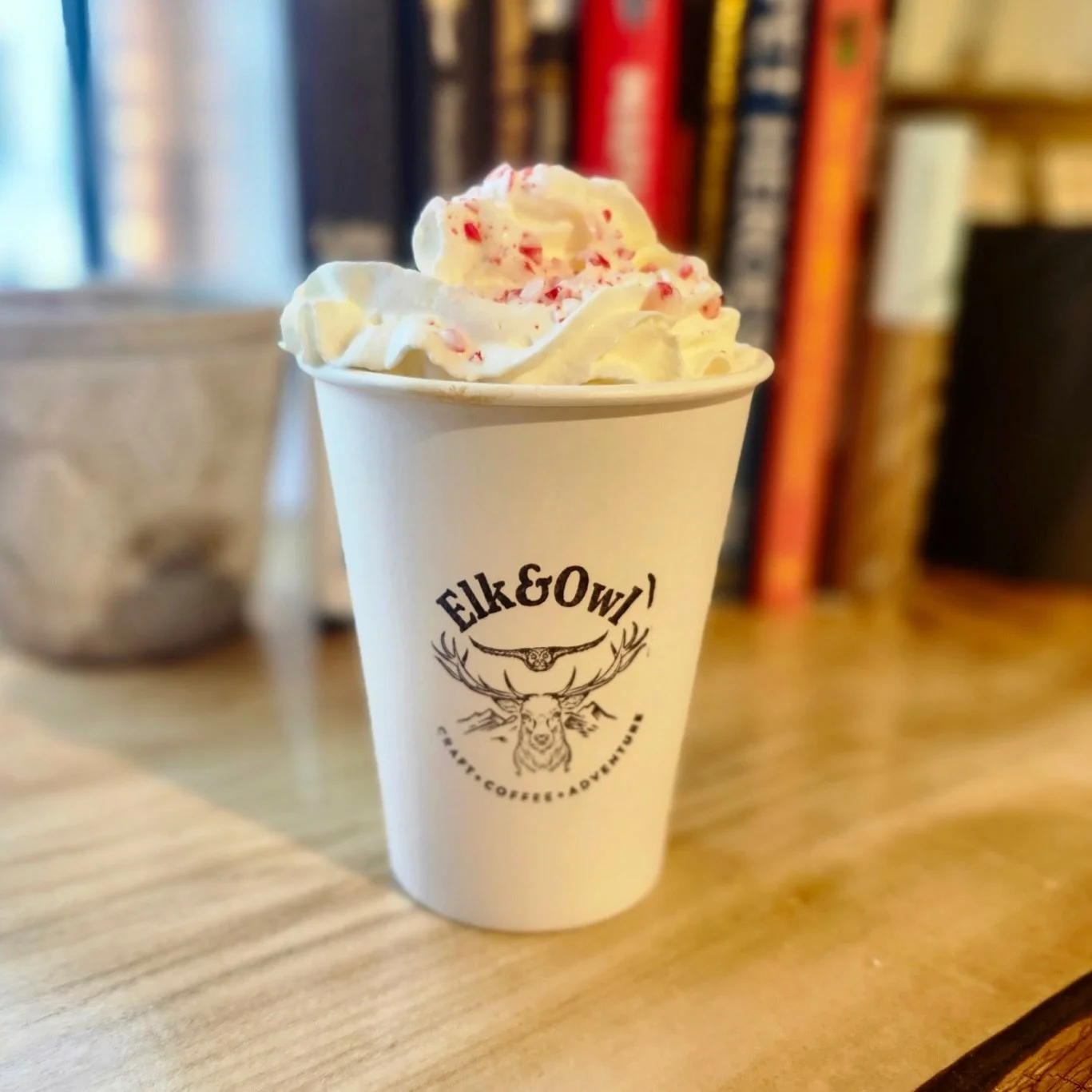 Try our Candy Cane Mocha! On special for Sundown in Sundre! 

Featuring our craft espresso, white chocolate, peppermint, and whipped cream topped with real candy cane and real raspberry puree. Delicious. 

Open til 8pm Friday for Sundown in Sundre, a