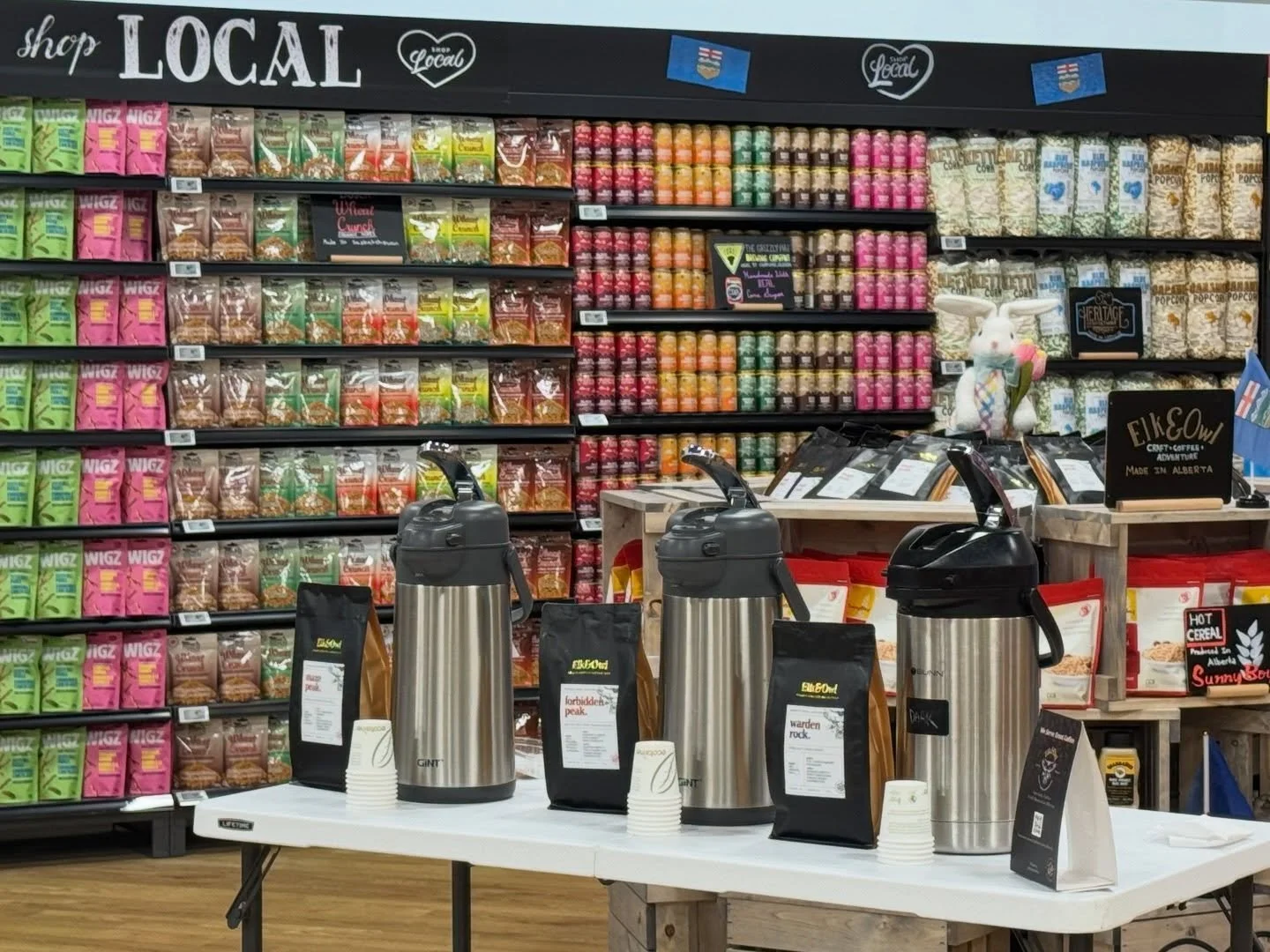 Big day in Stony Plain! 🎉

We&rsquo;re at the Safeway grand reopening today &mdash; come grab a free sample of Elk&amp;Owl Craft Coffee ☕

Find us in the Shop Local section at the back of the store. Come say hi!

👉 ElkOwl.ca
#StonyPlain #ShopLocal 