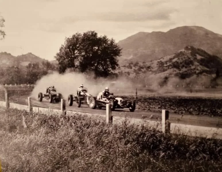 Labor Day in Calistoga means it&rsquo;s a race weekend at @calistogaspeedway for the return of the Louie Vermeil Classic. This classic photo from the 1920s shows an early event on this famed dirt track, with Mount St. Helena in the background. #sprin