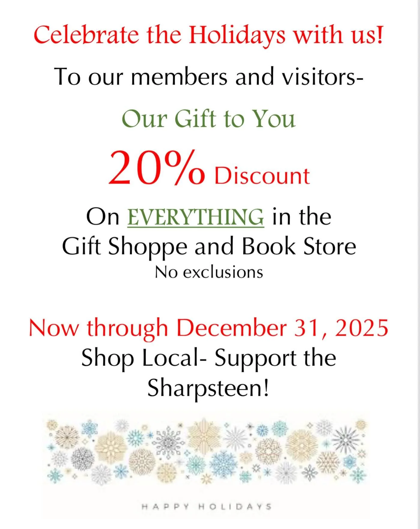 A treat for your holiday shopping list - 20% off sale in our museum shop is on now through the end of December! We have something for everyone in your list (even the cats!) #holidaysale #20%off #toys #kitchentowels #books