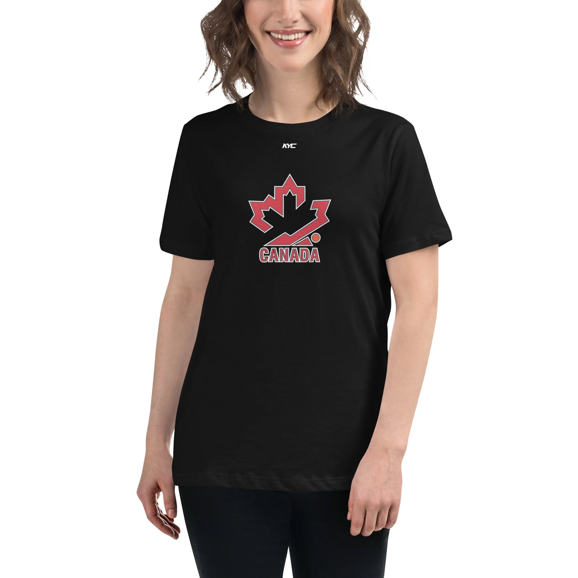 Women's Relaxed T-Shirt  Team Canada Ball Hockey
