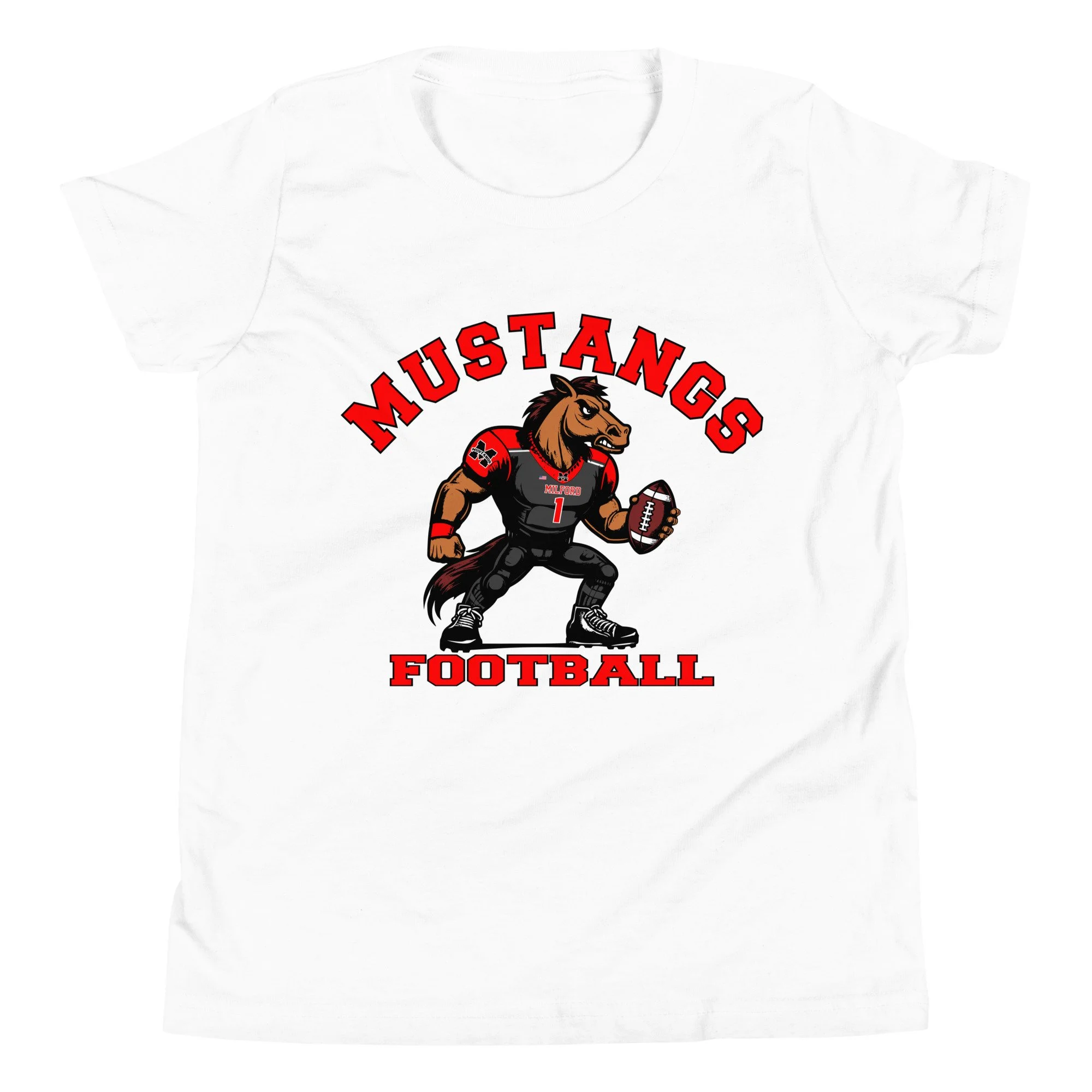 Mustangs Mascot Youth Short Sleeve T-Shirt