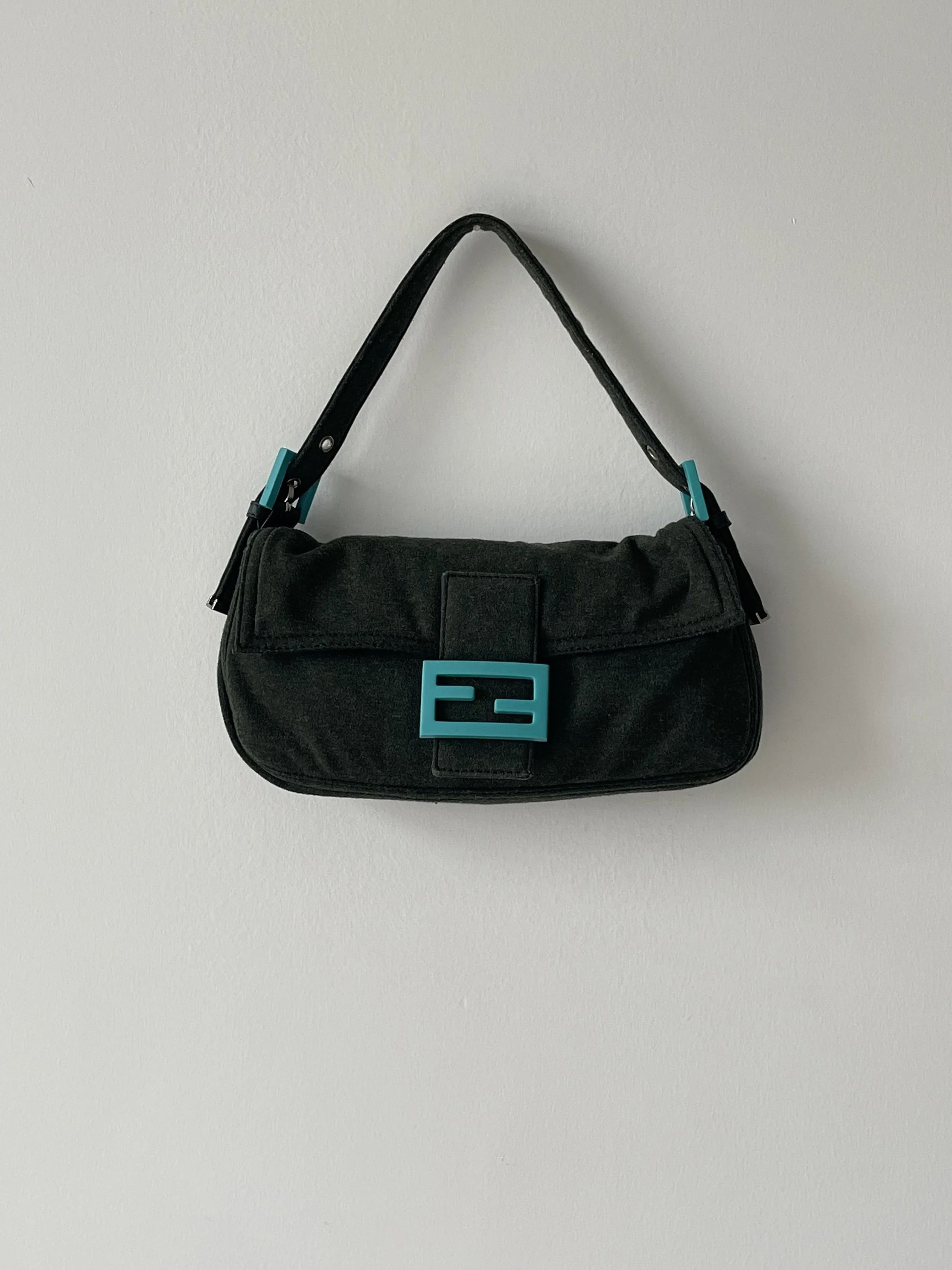 2000 Fendi Turquoise and Green Baguette