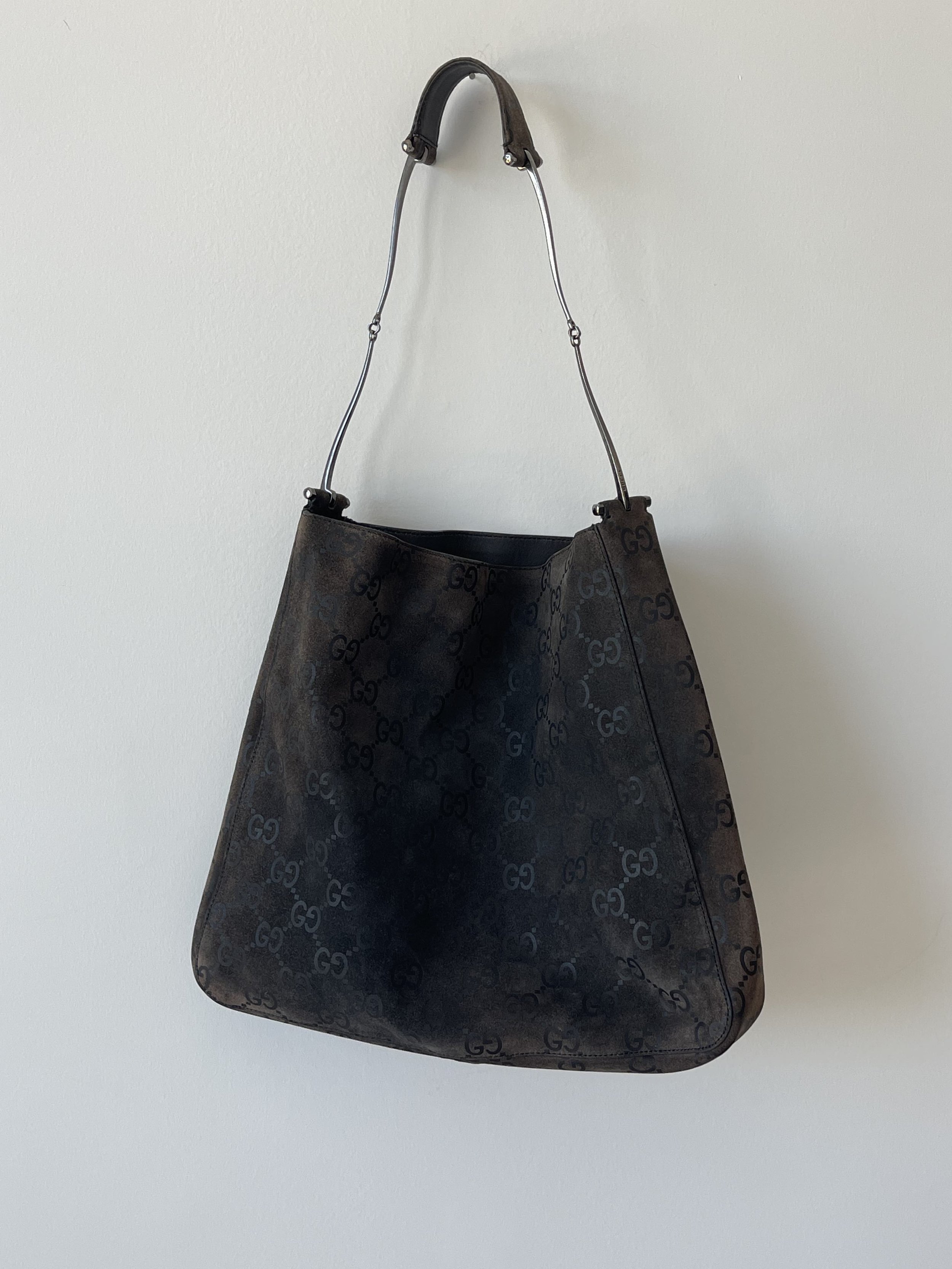 Tom Ford Gucci Brown GG Suede Horsebit Hobo
