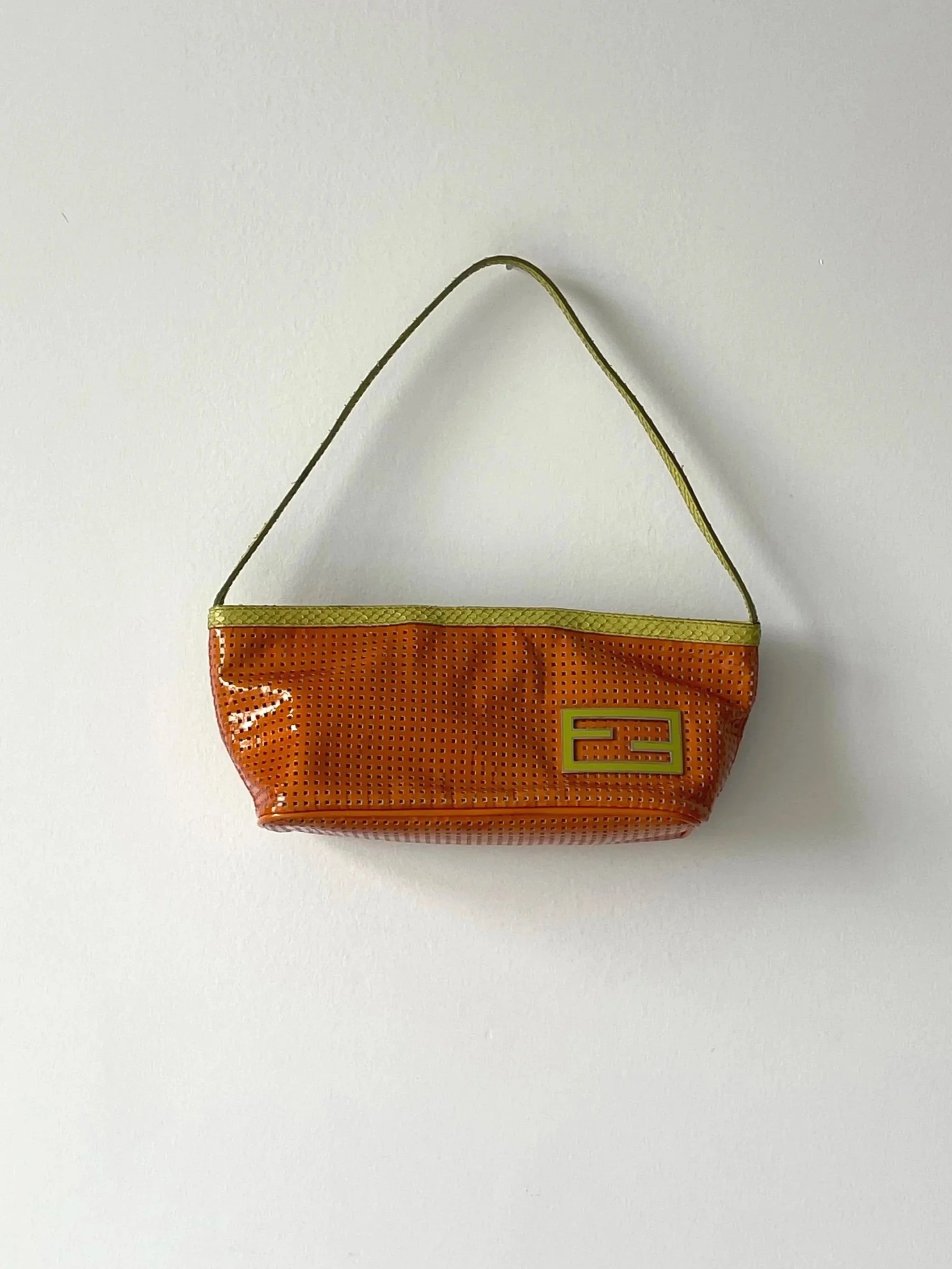 Fendi Perforated Orange Leather