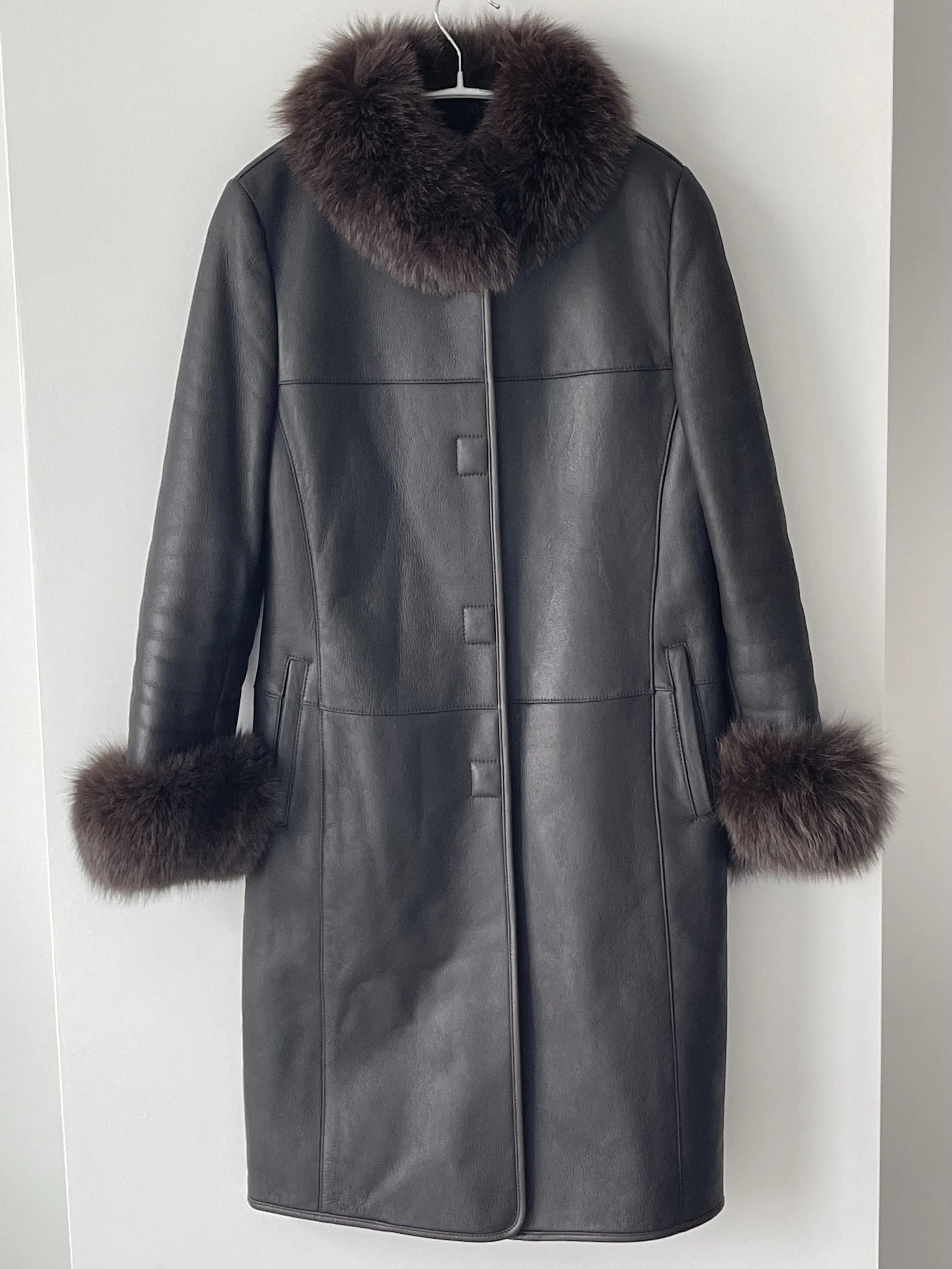 Brown Sheepskin & Fur Coat