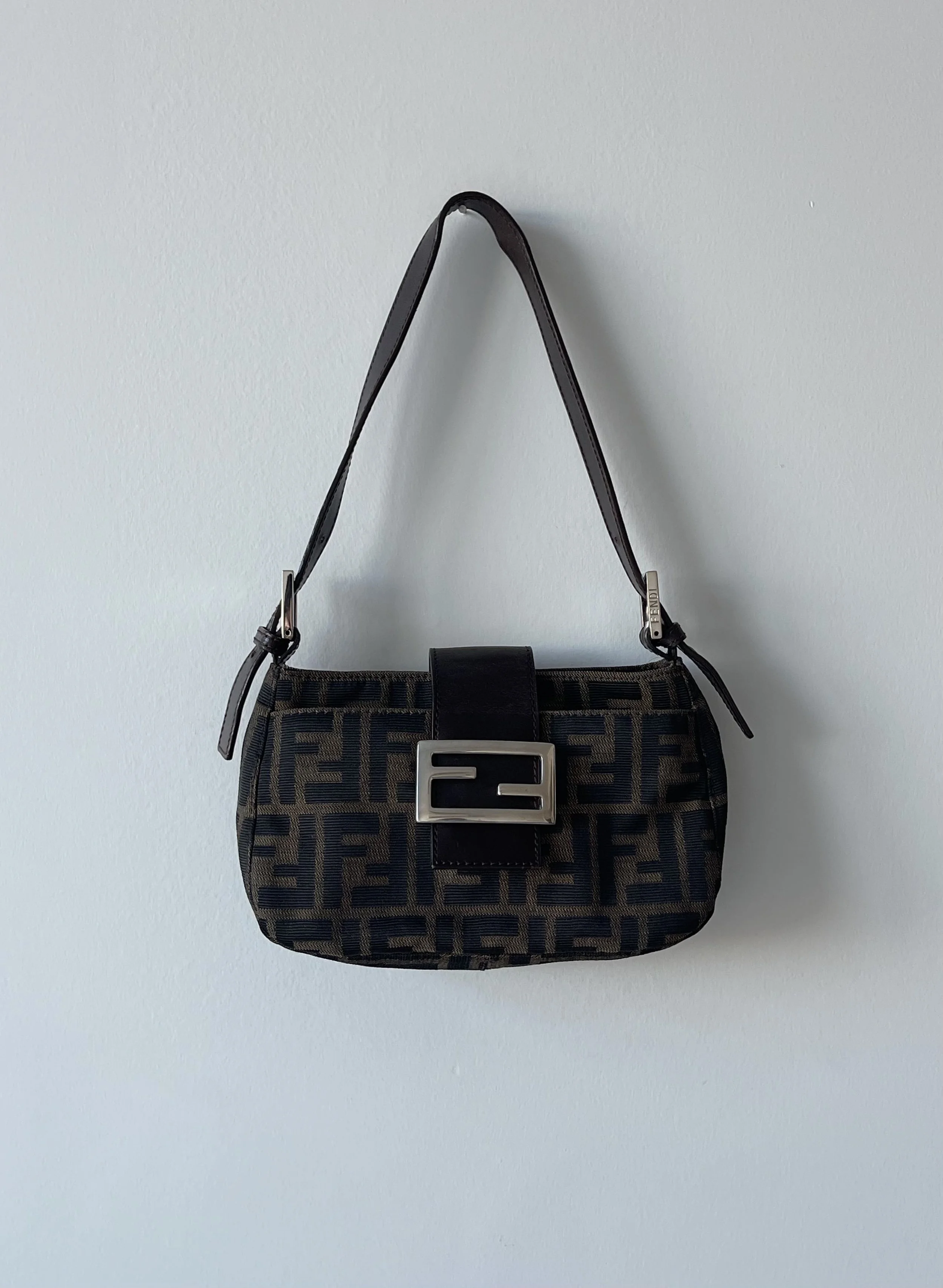 Fendi Zucca Zipper Mini Baguette