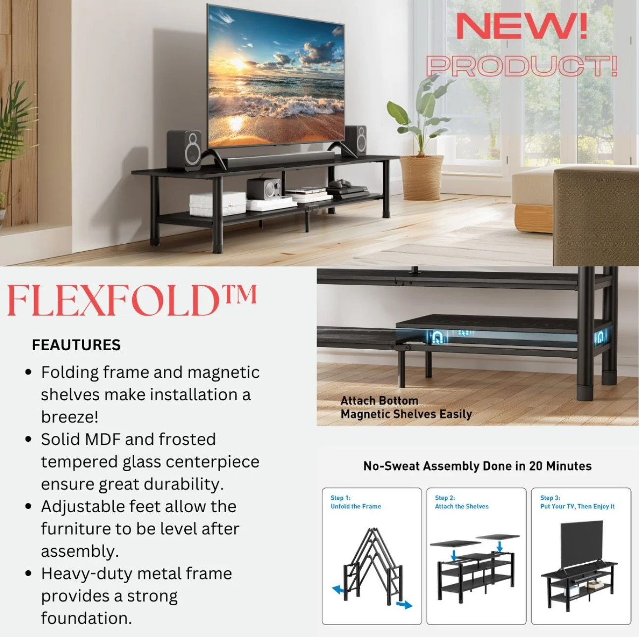 Meet FlexFold – the ultimate blend of style and convenience. 🛠️✨ This sleek, space-saving furniture piece installs in under 20 minutes, no hassle, no stress. Perfect for modern living.