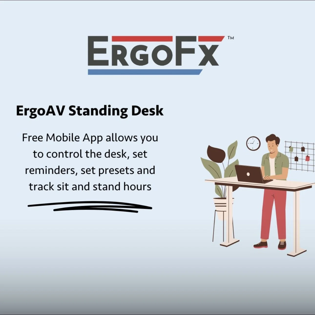 Say hello to our new smart standing desk – built for the way you work. 🎯 With the ErgoFx app, you can personalize every detail, from height settings to activity reminders. Total control, right at your fingertips.