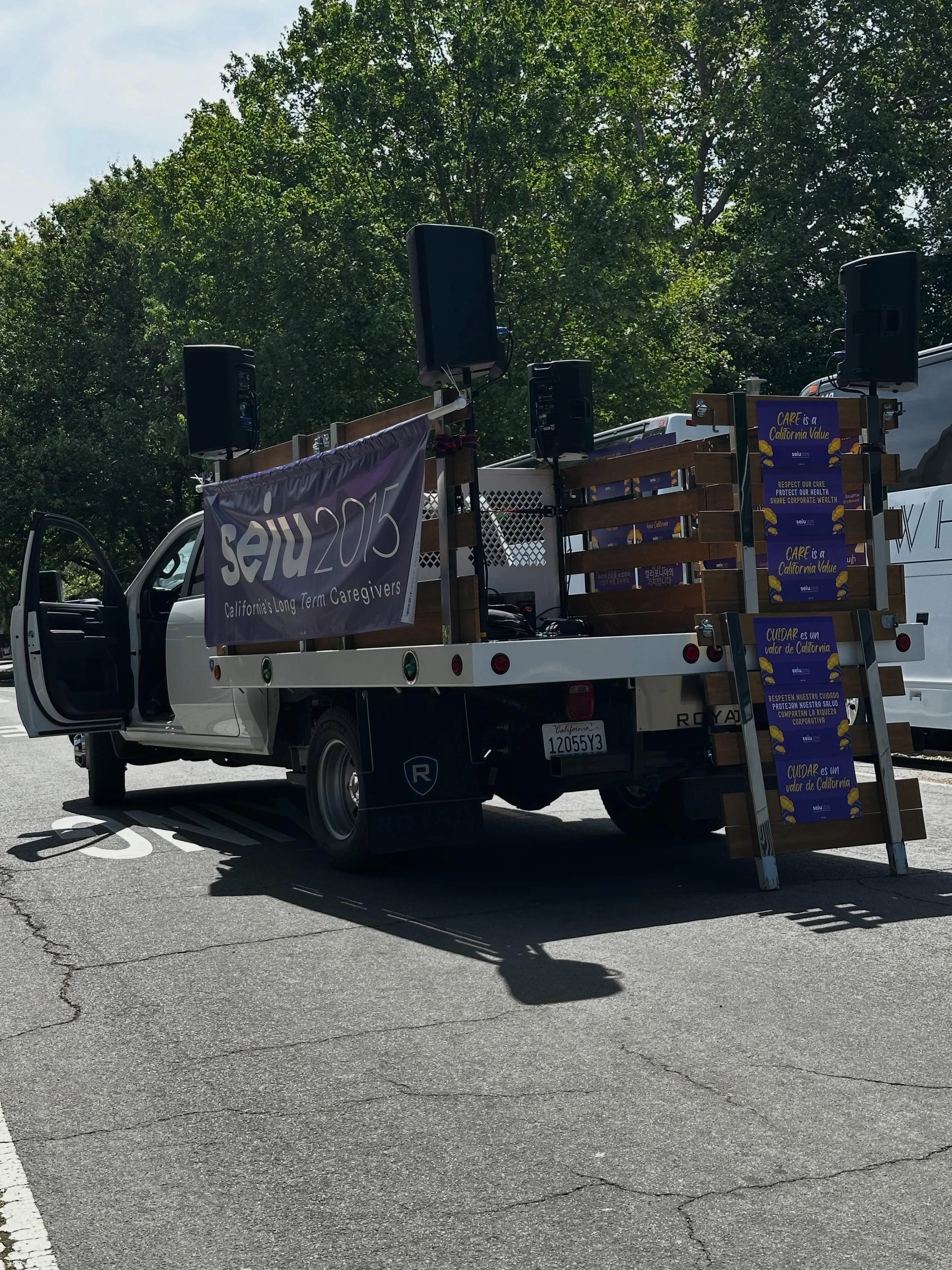 📢Downtown Sacramento got a little louder yesterday.

Yesterday&rsquo;s setup for the SEIU 2015 rally included everything from portable truck-mounted audio to full-scale line array support.

These are the kinds of events we love being part of. 
Real 