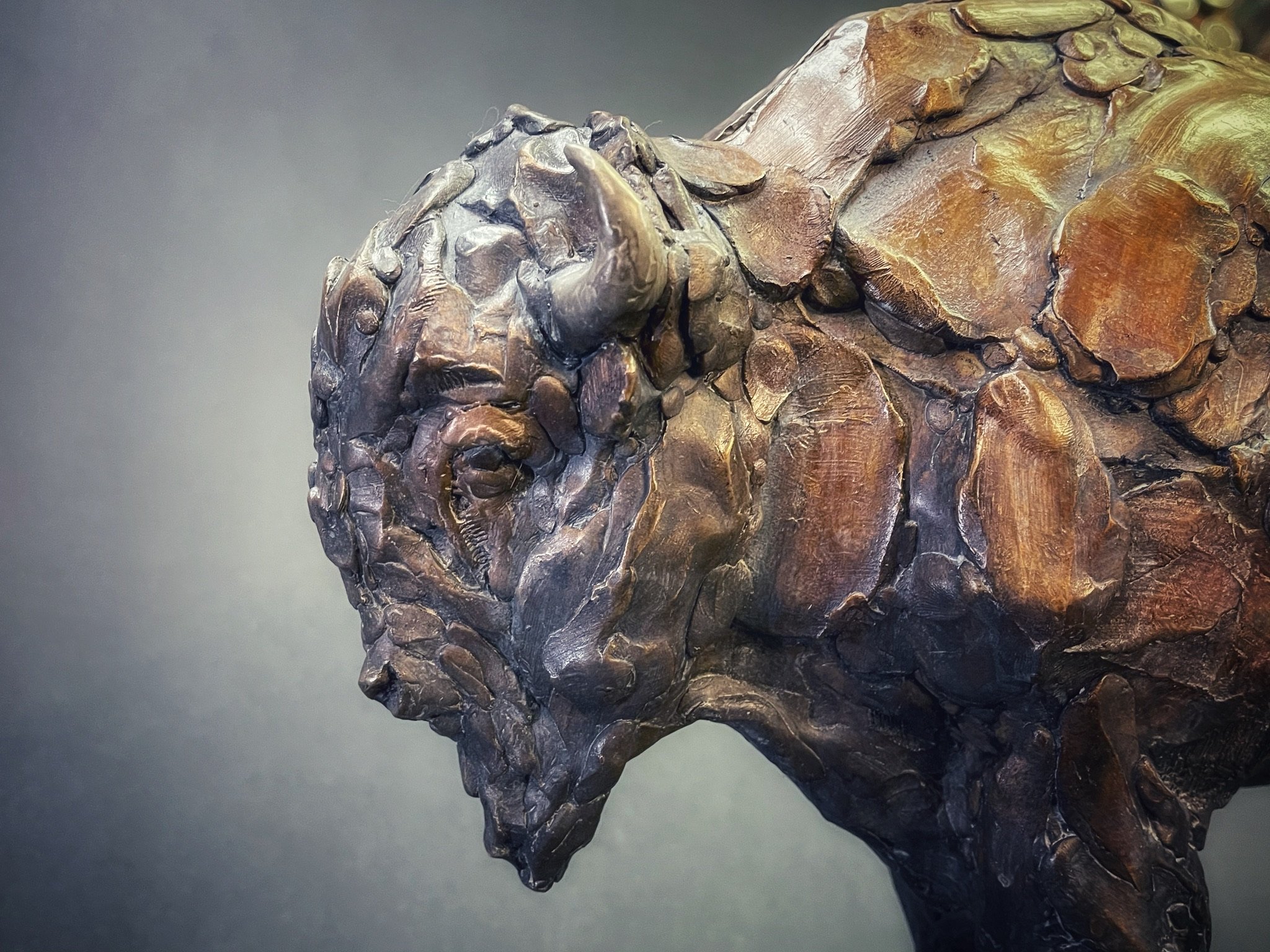Portent Bronze American Bison Sculpture by Stephanie Revennaugh