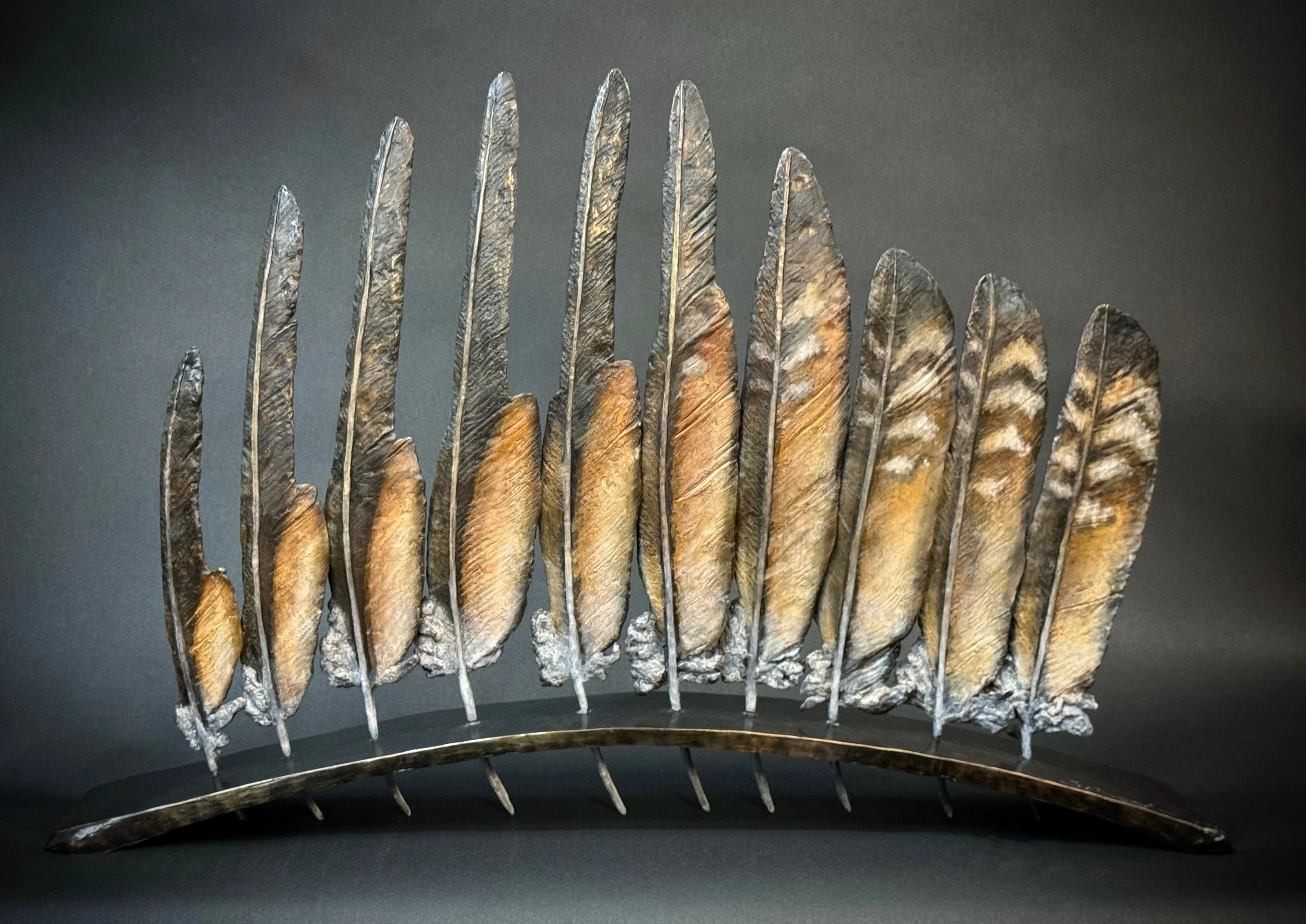 Rustle of the Morning Stars, Bronze Golden Eagle Primary Wing Feathers by Stephanie Revennaugh