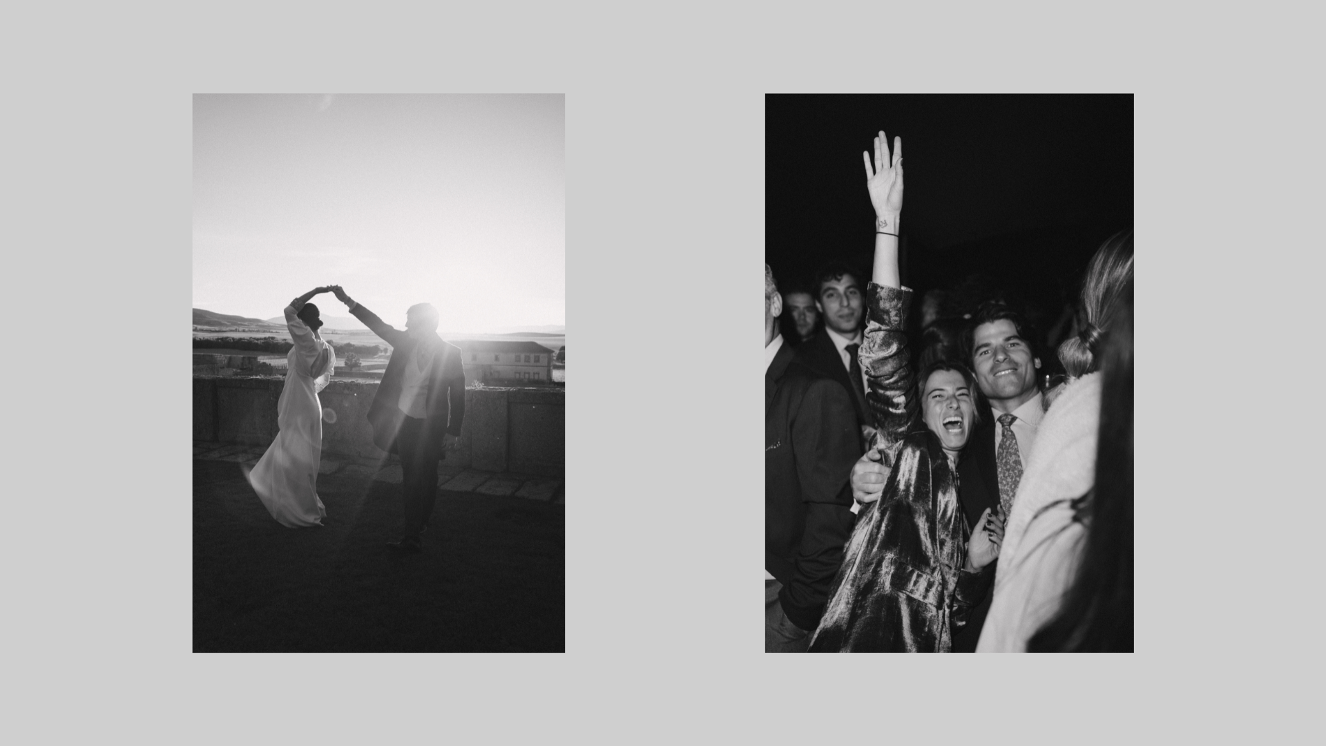 Fotografía documental de boda sin posados, pareja riendo al aire libre captada por Lanaranja