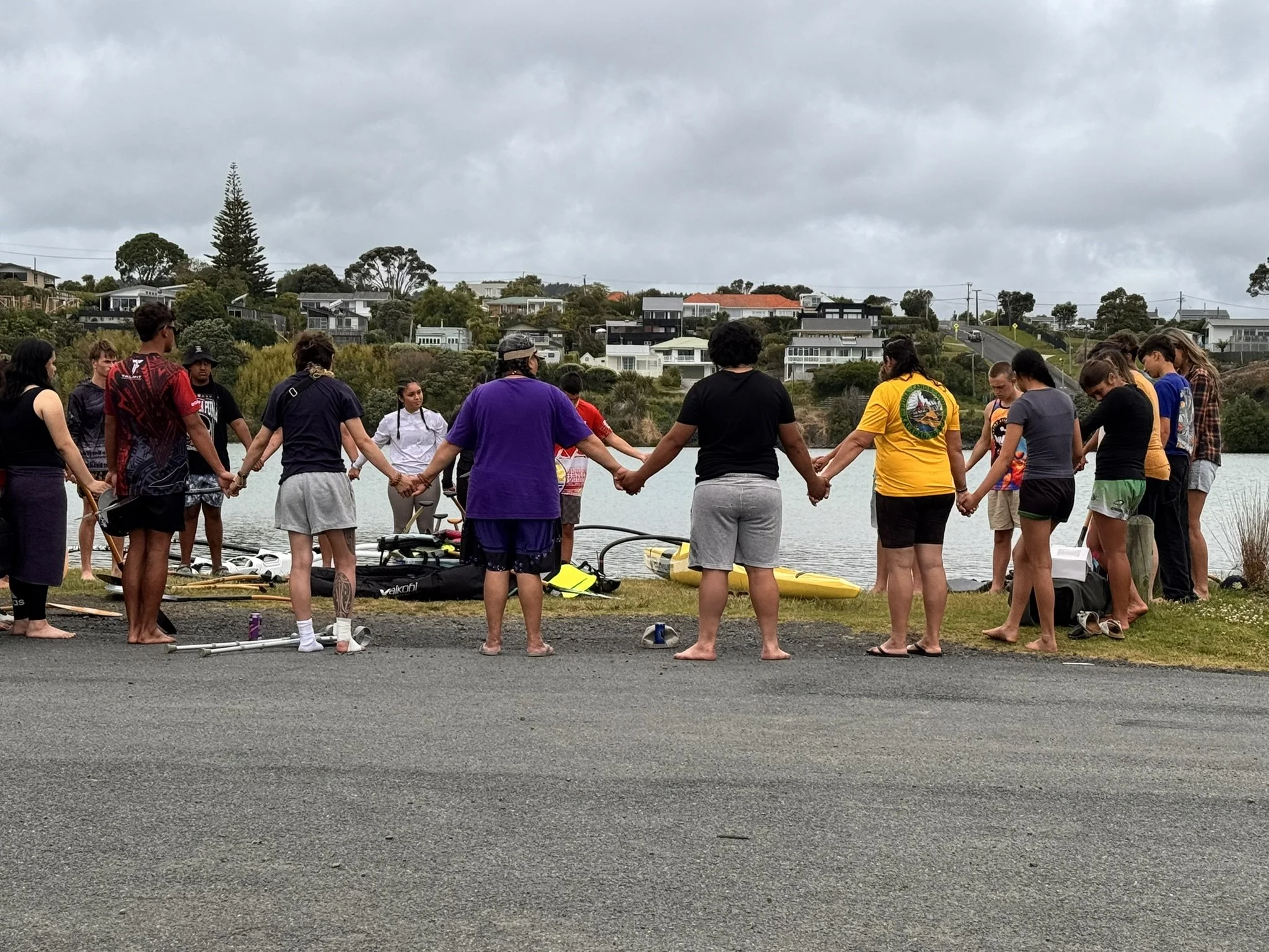 Joining aunty Lana Hartstone and her paddlers on the Whaingaroa in Raglan