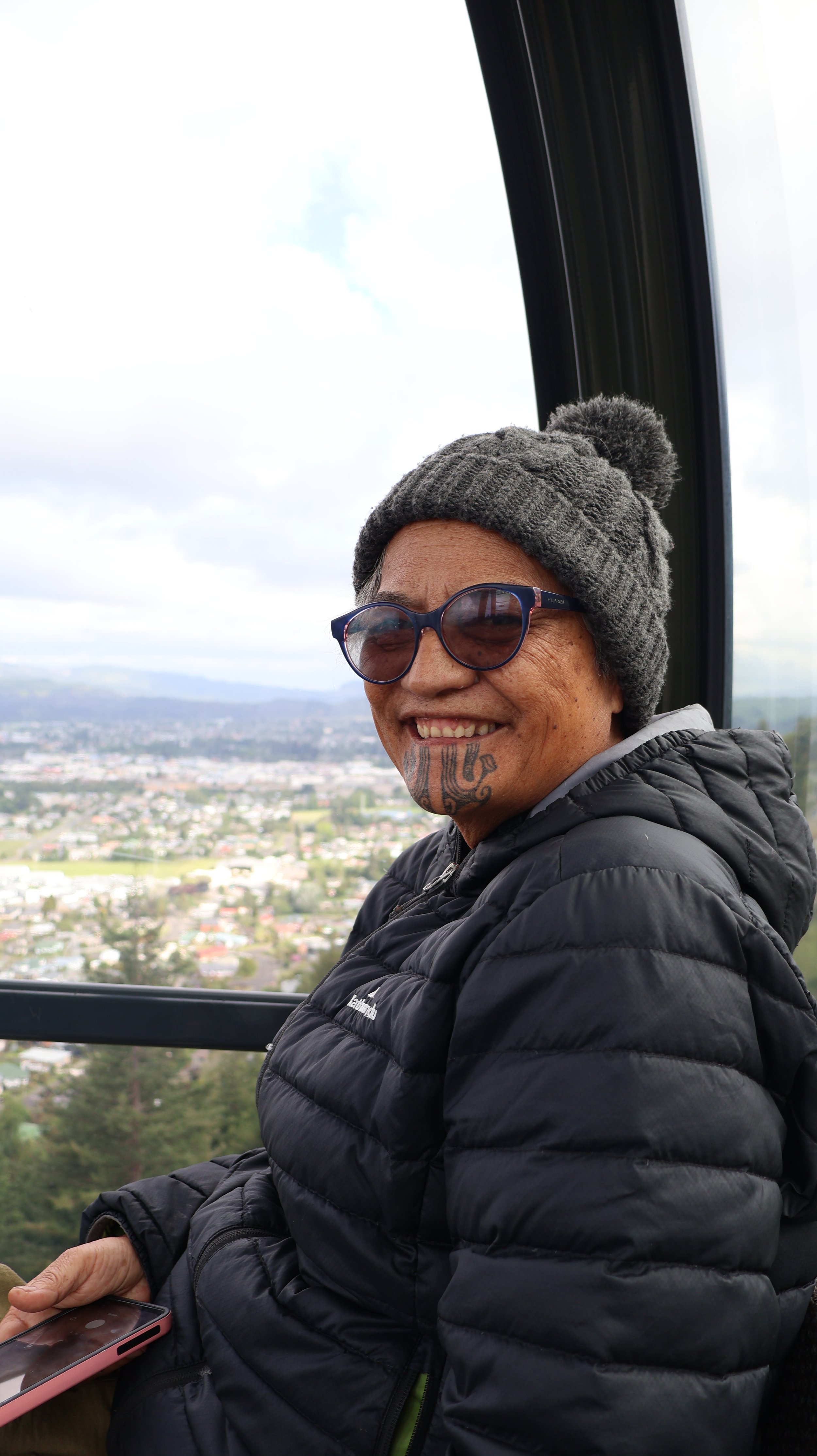 Nan Pae in the Gondola at Rotorua