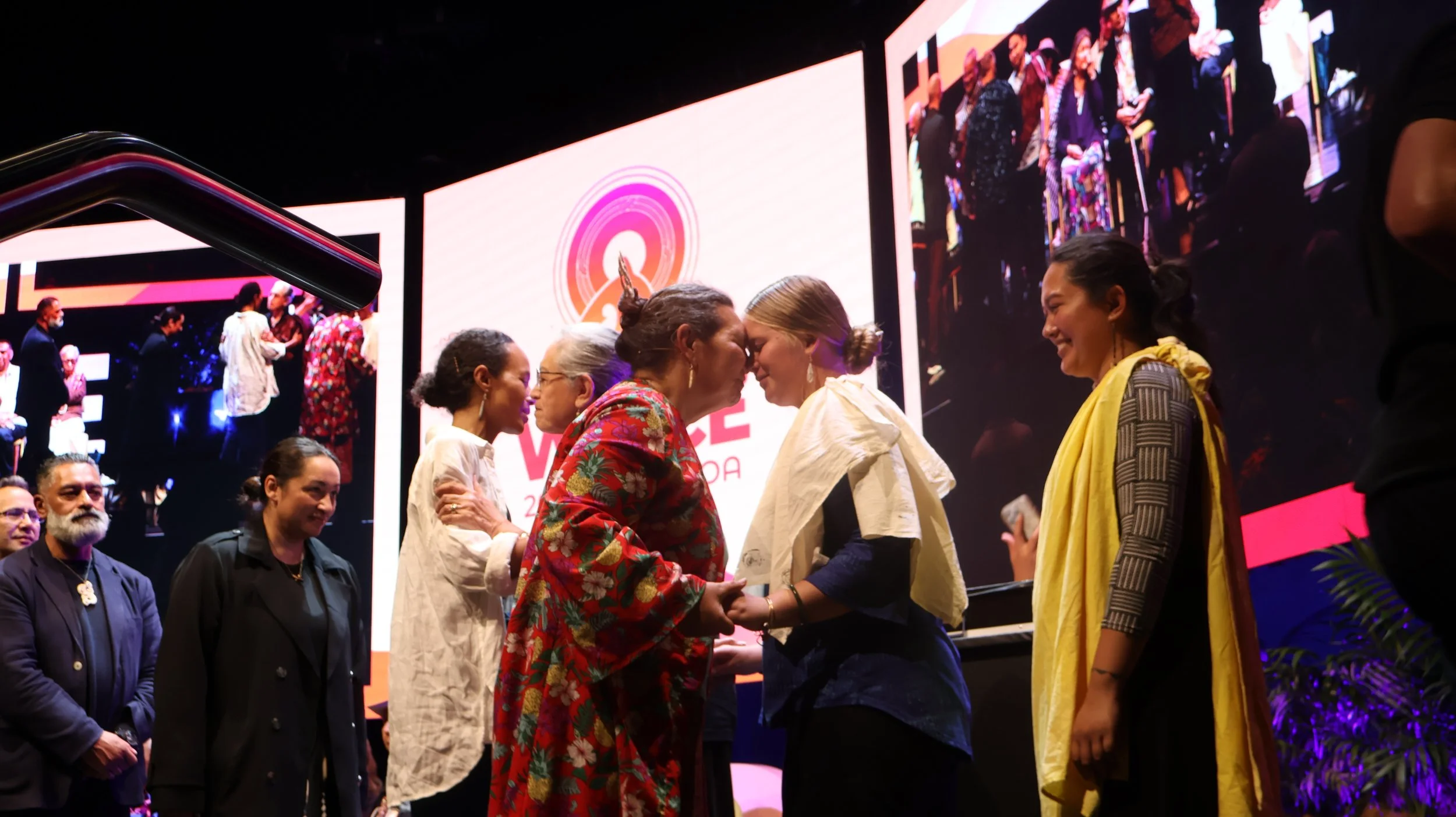 Kamāmalu, as part of the WIPCE 2027 Committee, accepting congratulations for winning the bid.