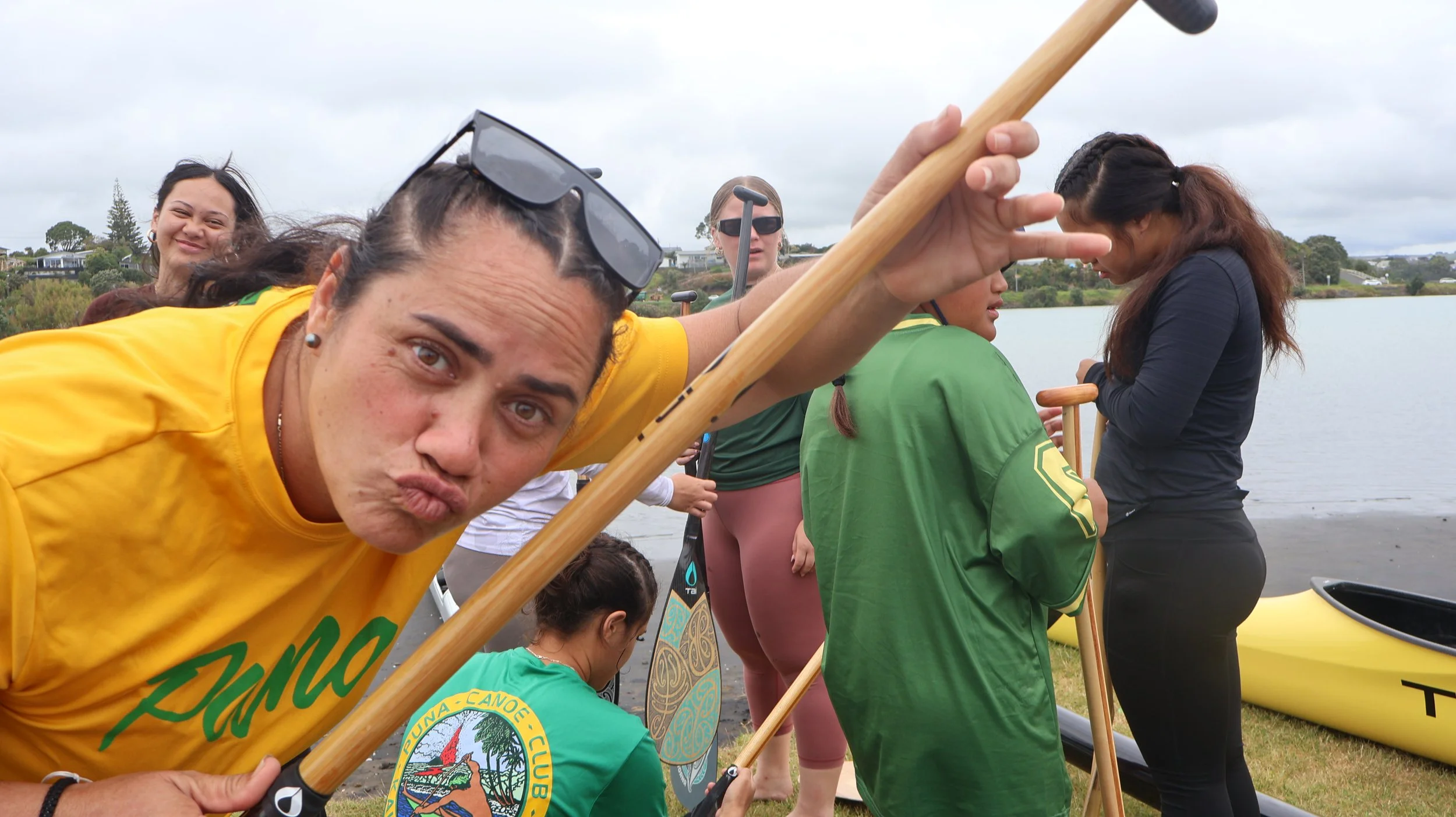 Joining aunty Lana Hartstone and her paddlers on the Whaingaroa in Raglan