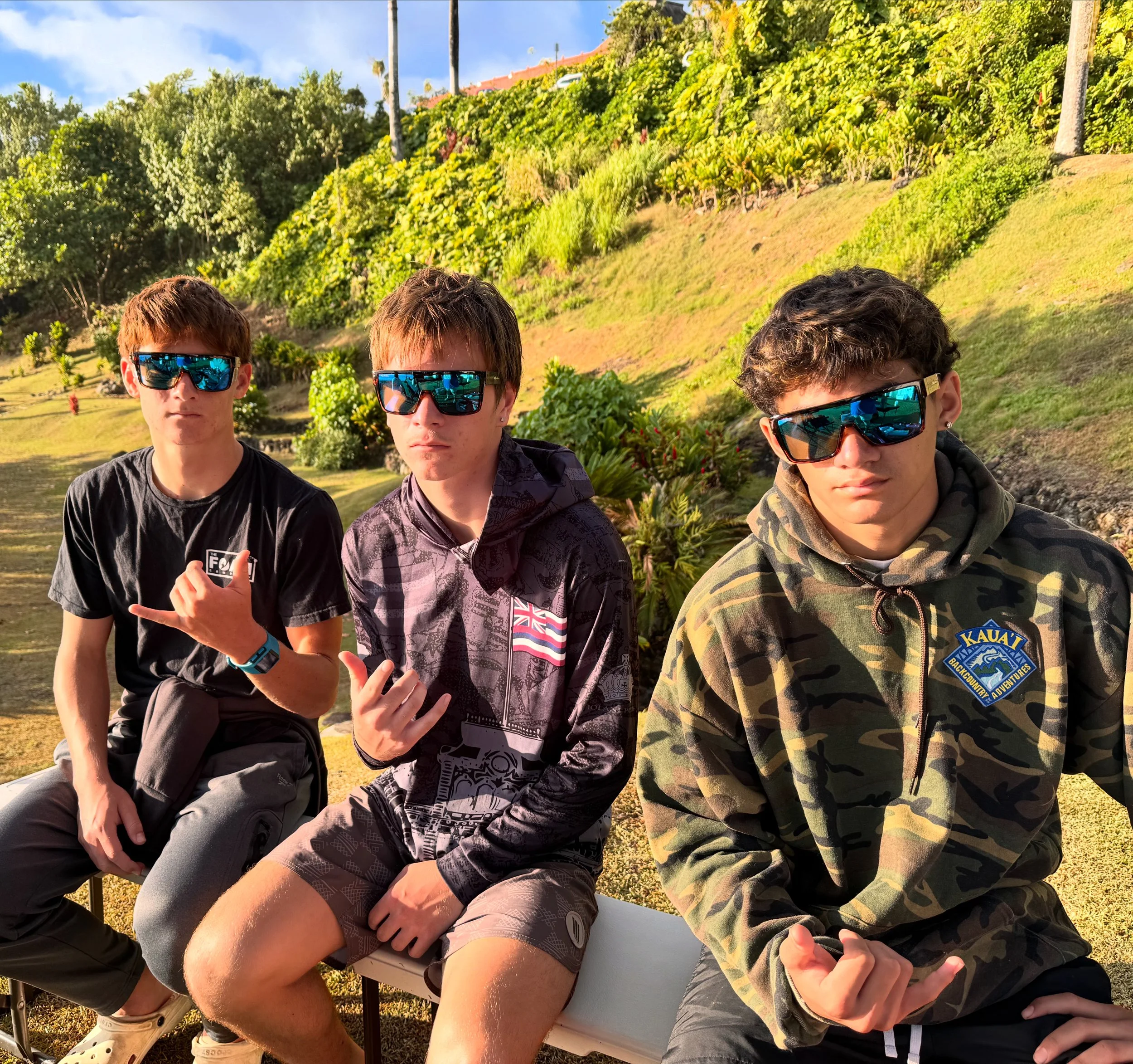 360Hilo Team Riders Isaiah, Keao, and Analu prepare for the 2nd Annual 2025 360Hilo Keiki Bodyboarding Clinic held on October 11, 2025 at Honoliʻi Paka in partnership with KS Kaiāulu