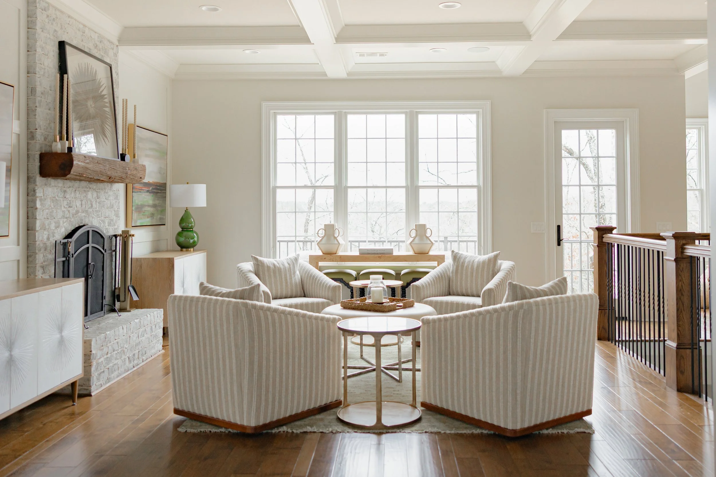 A spacious and functional living area by Cossart Design, featuring custom furnishings and layered textures for comfort and sophistication. This Allendale home’s main living space blends timeless design with practical elegance.
#InteriorDesign #Living