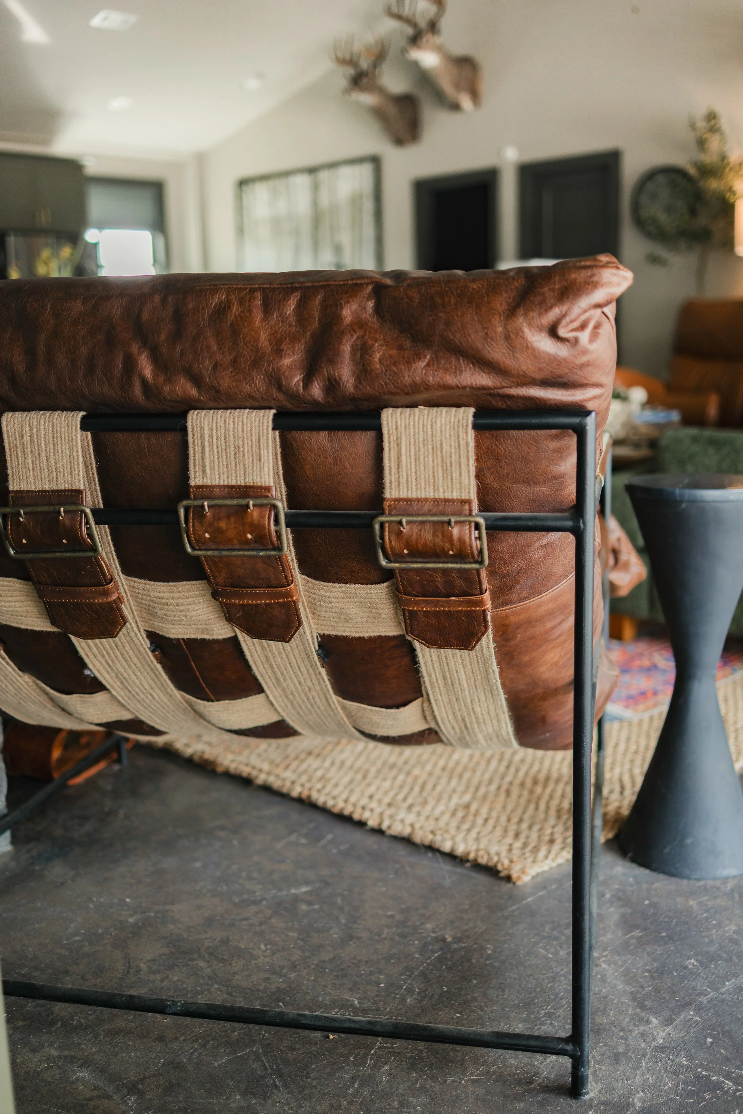 Close-up detail shots from the John Cobb Barndominium by Cossart Design showcase the craftsmanship, textures, and custom finishes that define this elevated hunting lodge-inspired home. From bespoke furnishings and layered textiles to industrial accen